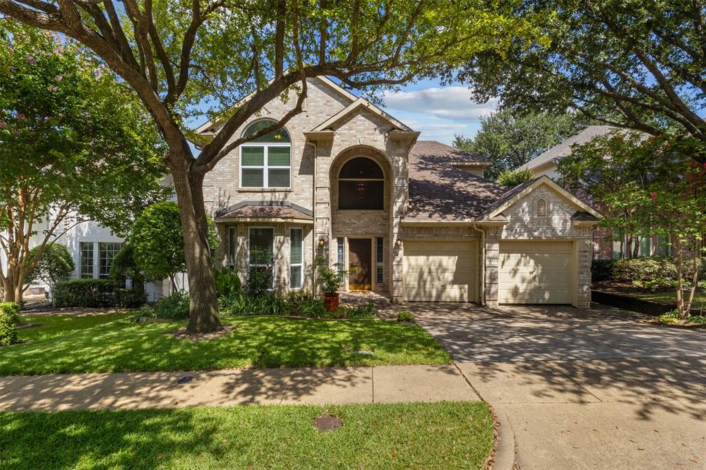 Tucked inside the coveted Lake Highlands Pointe neighborhood, this home enjoys an exceptional setting with many mature trees and a rolling terrain. This 4 bedroom home features the primary suite on the first level, multiple living and dining spaces with a flexible floor plan that provides a rare combination of privacy and function.  Upon entry you're greeted with soaring ceiling heights and an open and bright home flooded with natural light. Front dining area is perfect for entertaining and leads to the kitchen that is the heart of the home. Open to the 2 story den the kitchen features KitchenAid double ovens, JennAir cooktop, center island with pot rack and open bar area perfect for morning coffee. Two story living area with gas log fireplace and access to the backyard deck. Oversized primary suite with coved ceilings, a luxurious ensuite bath with separate tub and shower, double vanities, vaulted ceilings and an enormous walk-in closet. Upstairs is 3 bedrooms, 1 bath and a landing that creates a flexible opportunity for many options. Recent updates: Roof 2019, windows 2019, both HVAC systems and ductwork 2015 and much more.  Located in the newly constructed award-winning Hexter Elementary school zone. Jog or bike to White Rock Lake and just a short drive to downtown Dallas with many different routes.