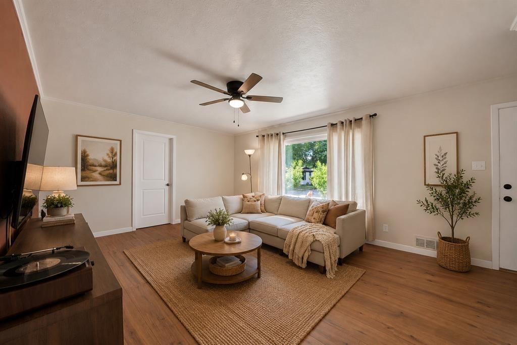 Extensively updated and move-in ready, this single-story home offers 3 bedrooms, 2 bathrooms, and a flexible layout designed for comfortable everyday living. Major improvements have already been completed, including a new roof (2025), new windows (2024), fresh interior paint, and new laminate flooring throughout (2026).

The kitchen received a thoughtful remodel in 2022, blending functionality and style, and the bathroom remodel was completed in 2023. The home also includes a transferable foundation warranty.

Outside, mature peach trees provide seasonal beauty and a welcoming first impression. Situated in an established neighborhood, the property offers convenient access to I30, Downtown Fort Worth, shopping, dining, and recreational opportunities, including nearby parks and outdoor spaces.

With numerous recent updates already completed, this home presents an excellent opportunity to enjoy modern improvements and everyday convenience.