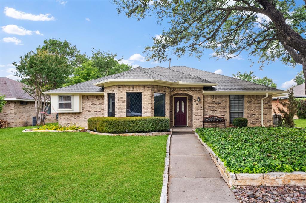 This charming, meticulously maintained 3 bedroom, 2 bath home offers a perfect blend of elegance and comfort in the desirable Morningstar subdivision, located in the sought-after Carrollton–Farmers Branch ISD! As you step inside, discover a charming dining room with bay windows provides a picturesque and tranquil view of the beautifully landscaped front yard, setting the tone for the rest of the home. The living room, a true centerpiece of the home, features beamed ceilings and a cozy wood-burning fireplace with a gas starter. This inviting space is enhanced by French doors that overlook the backyard oasis. The kitchen is a chef's delight, and is light and bright. It is equipped with modern amenities, including a gas cooktop, a built-in hutch for additional storage, and a spacious walk-in pantry that makes organizing a breeze. The primary bedroom offers a private haven of relaxation. It comes complete with an updated ensuite bath, featuring stylish sliding barn doors, a spacious shower, and a linen closet for extra storage. This bedroom also offers direct access to the backyard patio and pool area, allowing for seamless indoor-outdoor living. The two additional bedrooms provide comfortable spaces for family members or guests. They share a full-sized bathroom, complete with double sinks to make morning routines more efficient. The backyard is truly an oasis, featuring a patio that is perfect for cooking out and hosting guests or enjoying quiet evenings under the stars. A gated, sparkling pool offers a refreshing escape and is the perfect summer spot for your lounging and entertaining! Pool is plumbed for a heater. Conveniently located near President George Bush Turnpike, Dallas North Tollway, and I-35 with easy access to plenty of retail and dining. This home is a dream come true for discerning buyers seeking luxury, comfort, and convenience in a desirable location.
