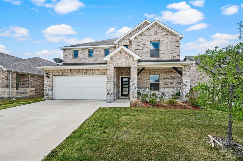 Built in 2024 and meticulously maintained, this like-new home offers the perfect combination of modern style, thoughtful upgrades, and an unbeatable location just 15 minutes from downtown Fort Worth. With 5 bedrooms, 3 full bathrooms, and a spacious upstairs media room or second living area, there's plenty of room to fit your lifestyle.

The open-concept floor plan is designed for both everyday living and entertaining, featuring a bright living room, spacious dining area, and a beautifully appointed kitchen with a large island, quartz countertops, stainless steel appliances, and abundant cabinetry. Custom touches throughout the home include a statement foyer light fixture, a built-in mudroom for added organization, a ceiling-mounted laundry drying rack, a designer accent wall in the living room, and crown molding in the upstairs media room.

The downstairs secondary bedroom offers exceptional flexibility and can easily serve as a private home office, guest suite, or additional bedroom, complete with a generously sized closet and convenient access to a full bathroom.

Upstairs, you'll find the remaining bedrooms along with a spacious media-game room, creating the perfect space for movie nights, a playroom, or a second family room.

Located in a growing community with convenient access to shopping, dining, schools, and major highways, this move-in-ready home offers modern comfort, functional living, and all the benefits of new construction- without the wait.