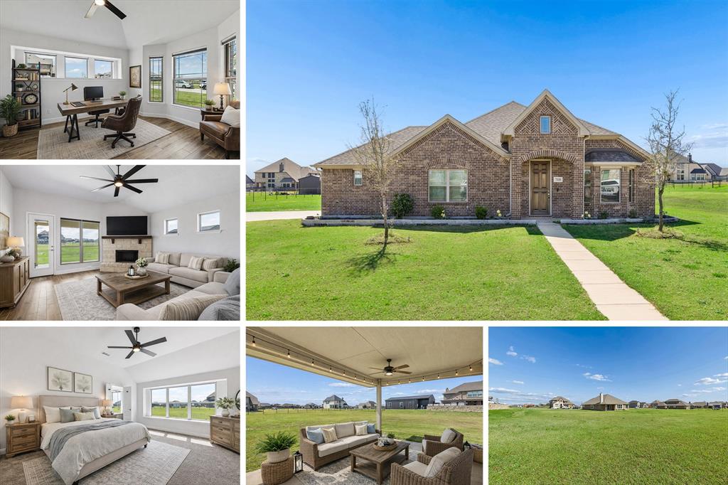You may work in the rat race, but you don’t have to live there. Escape the rat race in this beautiful Biltmore Home nestled on a full one-acre homesite in the peaceful charm of Collinsville. This thoughtfully designed home offers 3 spacious bedrooms, 2.5 bathrooms, and a dedicated study, providing the perfect balance of comfort, functionality, and small-town tranquility.

As you step through the front door, you are greeted by a beautiful entryway that immediately feels warm and welcoming, along with a private office just off the foyer, making it the perfect setup for remote work or a quiet study space. Unlike many properties in rural areas, this home also offers excellent internet service, allowing you to enjoy peaceful country living without sacrificing the connectivity needed for work, streaming, or everyday life.

The home then opens into an inviting open-concept floorplan ideal for both daily living and entertaining. At the center of it all is the spacious chef’s kitchen, complete with gorgeous granite countertops, built-in double ovens, and abundant cabinet space, making cooking and hosting a breeze. The living area is both cozy and elegant, featuring durable wood-look tile flooring and a stunning raised-hearth stone fireplace that creates the perfect place to gather with family and friends on cool Texas evenings.

With room to breathe on a full acre, you’ll enjoy the freedom of country living while still being within reach of nearby conveniences. Whether you’re relaxing on the property, working from your private study, or entertaining friends and family, this home offers the lifestyle so many are searching for; peace, space, and a place to truly call home.