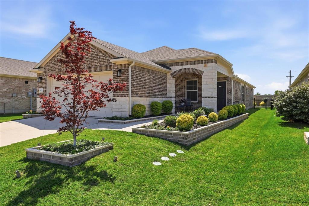 Welcome to luxury active-adult living in the highly sought-after Del Webb community within Trinity Falls! Built in 2023 and impeccably maintained, this Taft model is a rare 3-bedroom, 2-bath home with a sunroom and truly BETTER than brand new! With over $23K in upgrades, this home is thoughtfully designed with an open-concept layout that lives much larger than its 1,613 sq ft. This flexible and functional floorplan is perfect for guests, grandkids, hobbies, fitness, or a home office.

The stunning kitchen features gorgeous white quartz countertops, stainless steel appliances, designer lighting, luxury vinyl plank flooring, oversized island, elegant backsplash, roomy pantry, and miles of cabinetry for exceptional storage. Spacious living and dining areas are filled with natural light and flow seamlessly into the sunroom for additional entertaining and flex space. The modern finishes and pristine condition throughout make this home completely move-in ready.

The private primary suite offers dual vanities, generous storage, and a peaceful retreat from the secondary bedrooms. Step outside to your own backyard oasis complete with a fabulous pergola-covered patio, grilling area, fountain, compact storage shed, wrought-iron side fencing, low-maintenance landscaping, and NO homes directly behind the property for added privacy.

Residents enjoy resort-style amenities, including pools, pickleball courts, fitness center, walking trails, bocce ball, clubs, social events, and access to both Del Webb and Trinity Falls amenities through the HOA. Conveniently located near shopping, dining, healthcare, and Historic Downtown McKinney, this turn-key home offers the perfect blend of style, comfort, flexibility, and community for today’s active adult lifestyle. Make this amazing home the place where your next chapter begins. Book your tour today!