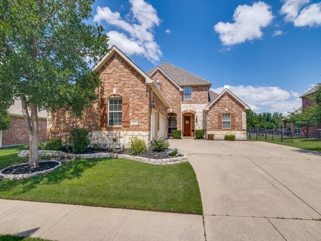 Welcome to this pristine Woodbridge residence, perfectly positioned on one of the community’s premier lots, offering breathtaking golf course and lake views.Truly move-in ready, this exceptional home combines an ideal floor plan with the features today’s buyers desire.The property boasts a rare three-car swing garage and ample additional parking. The thoughtfully designed main level includes a private office, formal living and dining rooms, a spacious family room with a cozy fireplace, and a luxurious primary suite. The family room flows into the chef-inspired kitchen, creating the perfect setting for both everyday living and entertaining.The kitchen is appointed with a built-in refrigerator, gas cooktop, center island with built-in wine cooler, upgraded Café® convection oven and microwave, plus a built-in task desk with storage.The private office features a wall of custom built-in bookcases and cabinetry, and a matching custom desk that can remain with the home. Complete with a walk-in closet and access to a full bath, this can be a fifth bedroom if desired.Upstairs, the expansive game room is designed for entertaining and includes a wet bar with sink, built-in beverage refrigerator, custom cabinetry with ample storage. Step outside onto the covered balcony and enjoy spectacular panoramic views of the lake and golf course.Movie nights become unforgettable in the dedicated media room, complete with custom equipment cabinetry, additional storage, and wiring for surround sound.The upper level is completed by three bedrooms, including a Jack-and-Jill bath and an additional full bathroom, providing comfort and privacy for family and guests alike.From its stunning views and exceptional entertaining spaces to its rare three-car garage and versatile floor plan, this remarkable Woodbridge home truly checks every box.All information contained herein is deemed reliable but not guaranteed. Buyers and buyers’ agents are responsible for independently verifying all information.