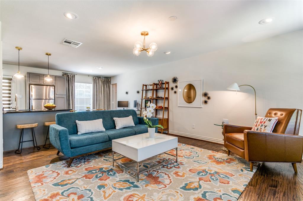 Welcome to Montebella Condos, a private gated community ideally located near Dallas Love Field and UT Southwestern Medical Center, with easy access to the Dallas North Tollway and just moments from the vibrant shopping, dining, and nightlife of Oak Lawn.
This rare unit stands out in the community with a highly sought-after combination of a convenient half bath on the main level and an oversized private patio. A rare combo!

The open-concept living area is filled with natural light and features hardwood floors and decorative lighting accents, creating a warm and inviting atmosphere. The updated kitchen is perfect for both everyday living and entertaining, complete with a breakfast bar and newer GE Profile appliances.

Both the primary and guest bedrooms feature large custom closets, while two beautifully remodeled bathrooms add a fresh, modern touch. Outdoor living is effortless with the expansive private patio, ideal for relaxing or hosting friends.

Recent upgrades include a HVAC system, ductwork, and insulation installed in 2023. The unit also comes complete with a full-size stacked Samsung washer and dryer, and the refrigerator will convey with the sale.

Montebella Condos offers residents a beautifully landscaped courtyard shaded by mature trees and includes an assigned covered parking space (#26).