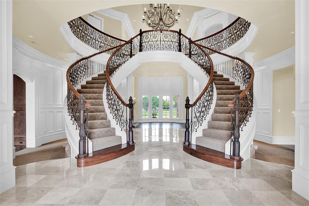 This stunning Stonebriar Country Club Estates estate impresses with a golf course lot on the 6th green of The Fazio Course. Expertly crafted with high-quality materials, the property feature spacious living areas, a huge gourmet kitchen, 5 bedrooms with full baths, a formal living room, dining room, study, game room, media theater, exercise room with sauna, elevator, wine grotto, multiple balconies, covered patios, and 3 oversized garages. OPEN SATURDAY THE 9TH AND SUNDAY THE 10TH FROM 1:00 PM TO 4:00 PM .NO GATE CIDE REQUIRED DURNING OPEN HOUSE HOURS
