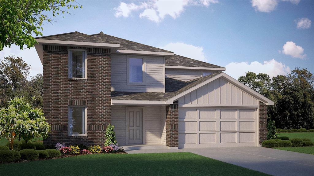 D.R. Horton America's Builder since 2002 is excited to serve as your new home builder in Lonestar at Liberty Trails, a fabulous unique master planned community in Justin and Northwest ISD! The two-story Dallas Floorplan, Elevation A, with an estimated Summer completion, offers 5 bedrooms, a study, 2.5 bathrooms, an upstairs game room, and a 2-car garage with a spacious design perfect for modern living. The open-concept first floor features a welcoming family room that connects effortlessly to the dining area and contemporary kitchen. The kitchen showcases quartz countertops, 36” upper cabinets with hardware, stainless steel appliances, a gas range, stainless steel sink, center island, and a walk-in pantry for added storage. The private primary suite is conveniently located on the first floor and includes an en-suite bath with dual quartz vanities, a 5-foot oversized shower, and a walk-in closet. A powder bath, laundry room, and additional storage spaces enhance everyday functionality. Upstairs, four secondary bedrooms surround a full bathroom with a quartz vanity top and are anchored by a generous game room and loft area, providing flexible space for entertainment, work, or play. Luxury vinyl plank flooring extends through the main living areas and wet zones for durability and easy care. Additional features include energy-efficient construction and America’s Smart Home Technology. Future Community Amenities to include Club House, Dog Park, Fishing Pond, Pickleball, Playground, Pool, Splash Pad, Walking-Nature Trails and Sand Volleyball. Situated conveniently near Highway 114 and Highway 287, Lonestar at Liberty Trails provides access to key roads, making it ideal for commuting and exploring the surrounding areas.