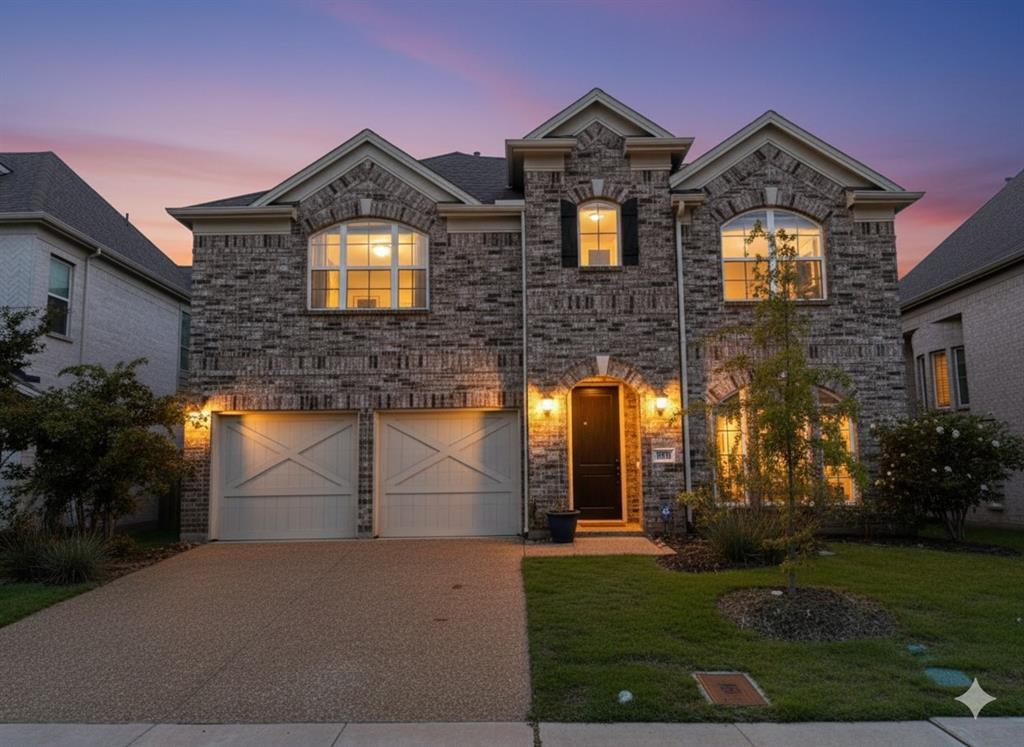 Experience luxury living in this gorgeous GRAND HOME, located in one of DFW’s most sought-after neighborhoods.  This thoughtfully designed residence features an open and bright floor plan with 4 spacious bedrooms and 3.5 bathrooms, including the convenience of a main primary suite on the first floor and an equally impressive secondary primary bedroom upstairs. This home offers an open-concept design with formals, a spacious family room, game room, media room and an upstairs tech loft. This home is flooded with natural light, creating a open, bright and inviting atmosphere throughout every room.  Just minutes from major highways, retail spots like Walmart, Sam's Club, Kohl’s, and the upcoming HEB, plus only 11 minutes from DFW Airport. Inside, enjoy smooth hardwood floors, a staircase with wrought iron spindles, and 8-foot doors with sleek matte black hardware.  The vaulted family room features a modern fireplace with stunning tile. The gourmet kitchen boasts white Shaker cabinets, quartzite countertops, a gas cooktop, stainless steel appliances, and a large walk-in pantry.  Energy-efficient with R-38 insulation and tankless water heater. Walking distance to Sam Houston Trail Park. Luxury and convenience await!