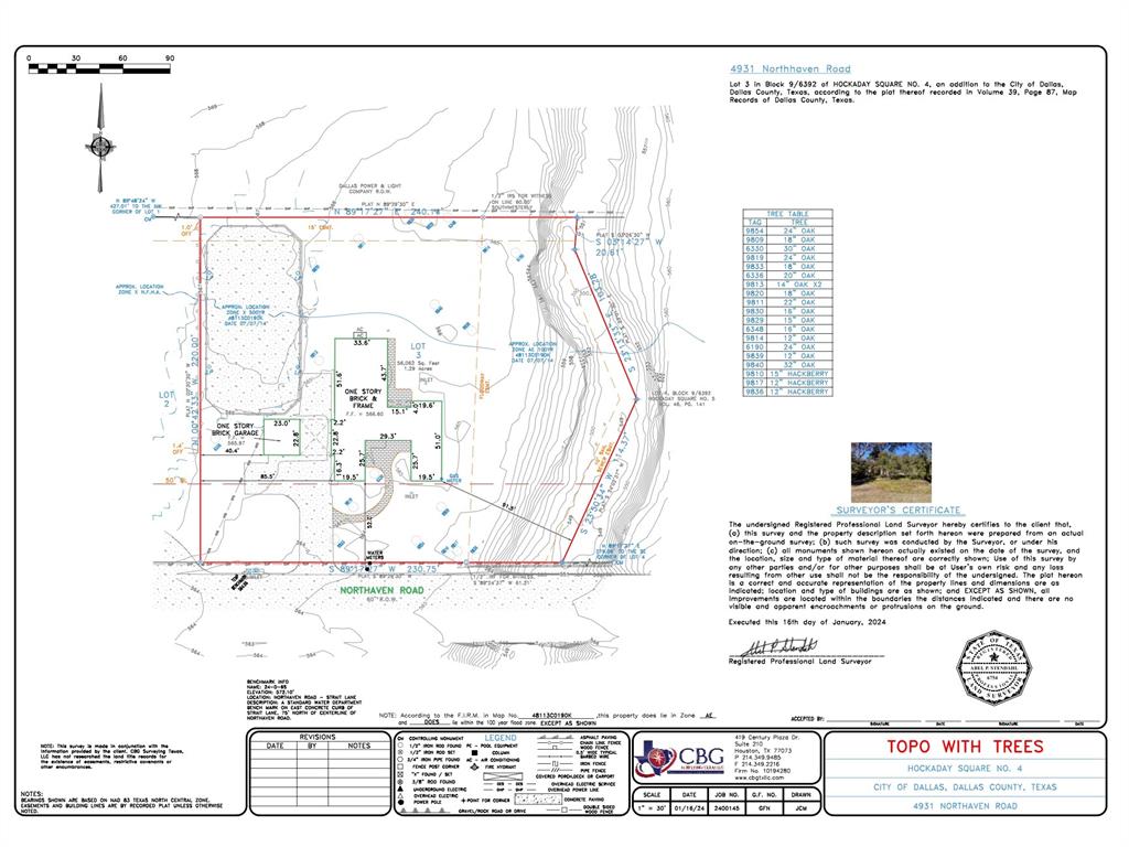 Fabulous rectangular lot located in the private school corridor ready for your dream home!  Just over an acre this cleared lot is located off the Northaven Trail with a tennis court on the property.  The beautiful treed property also borders a creek to one side.  See attached, detailed survey with elevations and trees. Survey shows lot size 1.29 acres vs tax records at 1.16 acres.