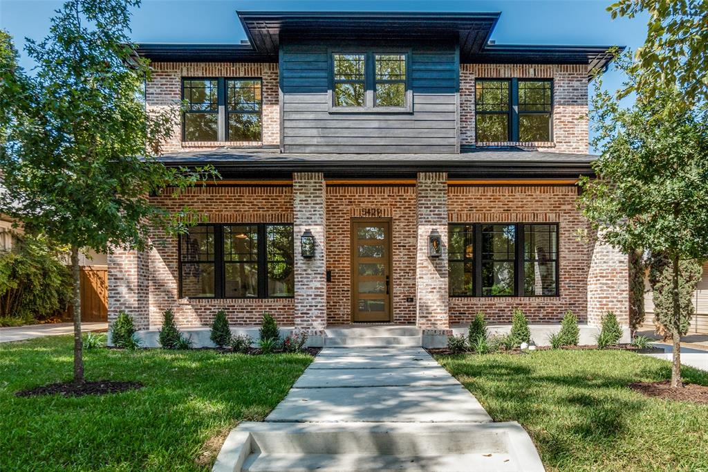 New construction in Vickery Place completed by D Best Builder, Patten Custom Homes. This Prairie style home located walking distance to Henderson Ave. has all the bells and whistles and a very versatile floorplan. Walking into the home you have a flex room with full bath steps away, an open concept kitchen-living-dining-wet bar with an eat in kitchen island. From the kitchen and living, you can walk out onto the covered patio that features a built-in grill, fireplace and fully screened in with mosquito screens. The landscaped backyard also features a fully turfed yard with putting green. Upstairs, you walk into the spacious family room with built-ins, full WD laundry room, 2 secondary rooms and a generously sized primary suite with a spa like bathroom. This beautifully designed home features designer lighting, high-end appliances, custom built-in cabinets throughout, designer tile, smart home wiring and so much more!
