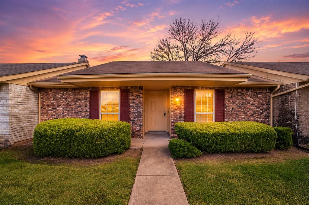 Welcome to this fine Grand Prairie Townhome! Updated and move in ready. Two living and dining areas, two large bedrooms, each with its own bathroom. Eat in kitchen with a breakfast bar. Updated kitchen. Granite countertops. Updated windows with plantation blinds. Wood looking vinyl plank flooring in the common areas and carpet in the bedrooms. The primary bath has a totally updated and modern shower!  Notice the brick accent walls. Two car carport in back with a large patio and storage room. Guest parking is also nearby.  Covered front porch opens up to a large green space area. Reasonable monthly HOA fee even covers the water so no city water bill! The HOA also covers much of the exterior routine maintenance.  Super location just minutes to shopping, schools and much more. I-20 is just minutes away. Prairie Lakes Golf is nearby as is Mountain Creek Lake and Joe Pool Lake. President George Bush Turnpike is also just minutes away with plenty of newer restaurants, entertainment venues and more. Highway 360 is just minutes away too. Don't forget ATT Stadium, Choctaw Stadium and the Arlington Entertainment area is only about 30 minutes away. Easy access to all of DFW being right in the middle of Dallas and Fort Worth. Enjoy the most affordable townhome living in the area.