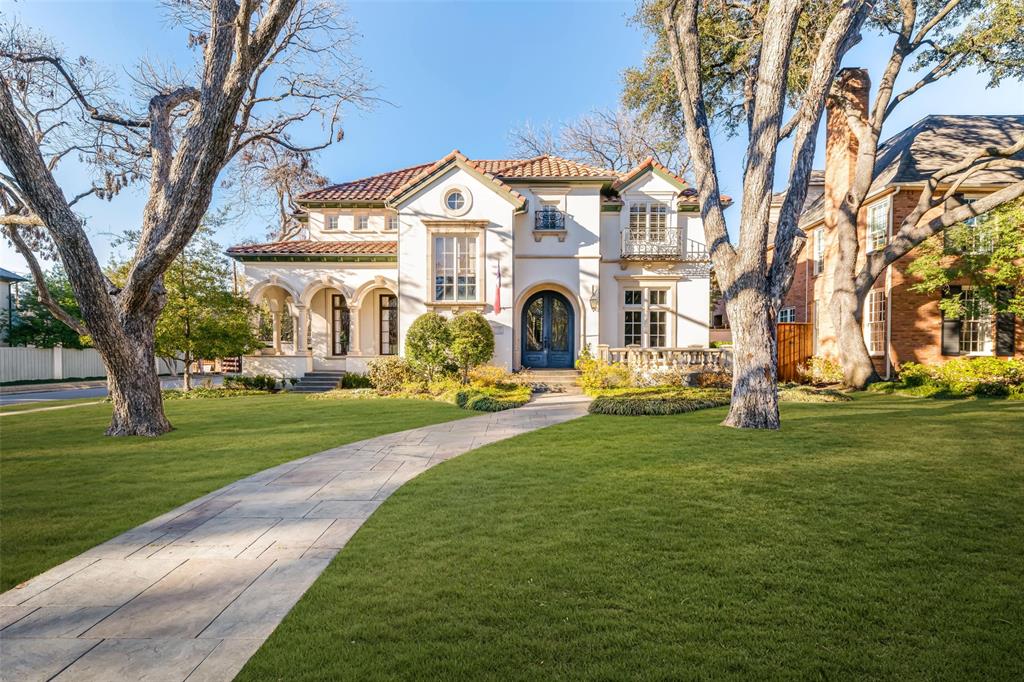 Impressive Mediterranean-inspired custom Gage home on a generously sized 74x160 corner lot in the heart of the UP fairway. The gracious foyer, soaring ceilings and open floor plan provide a feeling of spaciousness and beauty. Off the entry the handsome paneled library is a relaxing retreat and opens to a side porch. Host formal or casual gatherings for family and friends in the large dining room and open kitchen-den overlooking the sparkling pool. Upstairs the primary suite is a true retreat with a cozy fireplace and sitting area, large bath and walk-in closet. Three additional bedrooms have ensuite baths and the 2nd floor game room with a hidden exercise room and full bath could be a 5th bedroom. As a bonus, this home has a hard to find attached 3-car garage.