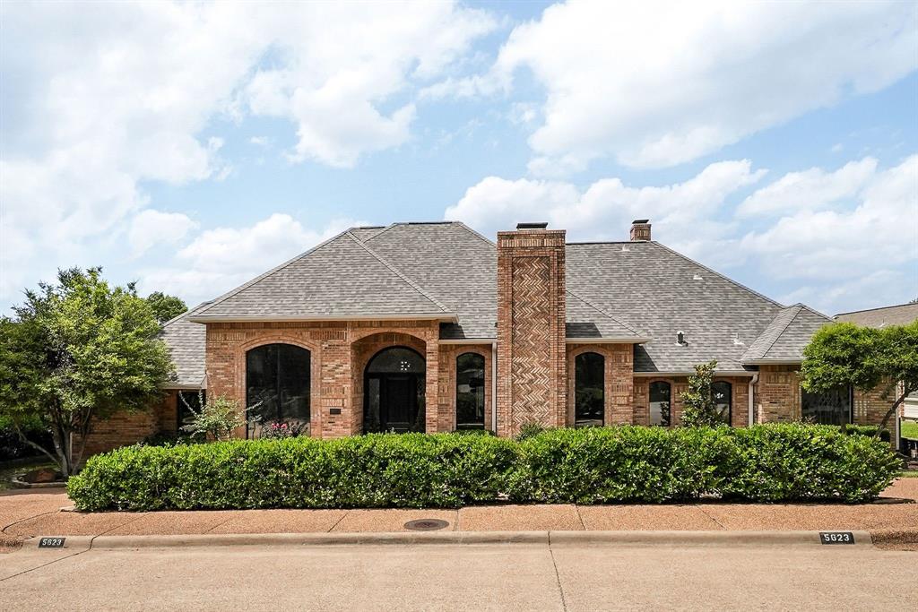 Gorgeous 1.5 story home is impressive on every level! The home greets you with a beautiful circular drive and lush landscaping. This fully updated and timeless, custom home is perfect for entertaining in style indoor and out with spacious kitchen, custom cabinets, lovely pool and spa, detailed living areas, two fireplaces, study, and media room. Roof, HVAC system & Hot Water Heater all replaced in 2022.  Enjoy the views of the backyard oasis through the beautiful Pella doors in the living room. Tranquil primary suite with freestanding soaking tub with floor mounted elegant faucet, dual vanities, dual showers, and walk-in closet. The media room upstairs with wine-beverage fridge, sink, full size dishwasher, and plenty of storage is a perfect place to gather with friends and family. Offers all new wood-like tile flooring in main living areas, fresh and inviting paint scheme, three new water heaters, HVAC, upgraded matte black faucets and lighting fixtures throughout. Plano West ISD.