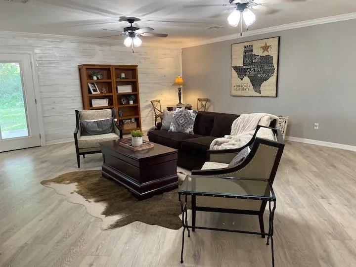 Escape to serene country living in this stunning, fully remodeled log cabin in Sunset, TX. Nestled on 5.59 acres of peaceful land with mature trees, this 3-bed, 2-bath, 1,580 sq. ft. home offers modern comforts with rustic charm. Completely updated in 2020, the cabin features beautiful quartz countertops, a new metal roof, and new appliances, including four kitchen ovens for the avid chef. With efficient upgrades, including new septic tank lateral lines, this home is both functional and inviting.

Step outside to enjoy the fresh air and countryside views while sipping coffee on the front porch, roasting s'mores around the firepit, or taking leisurely strolls down the country road.  Embrace the beauty and tranquility of country life—schedule your visit today!