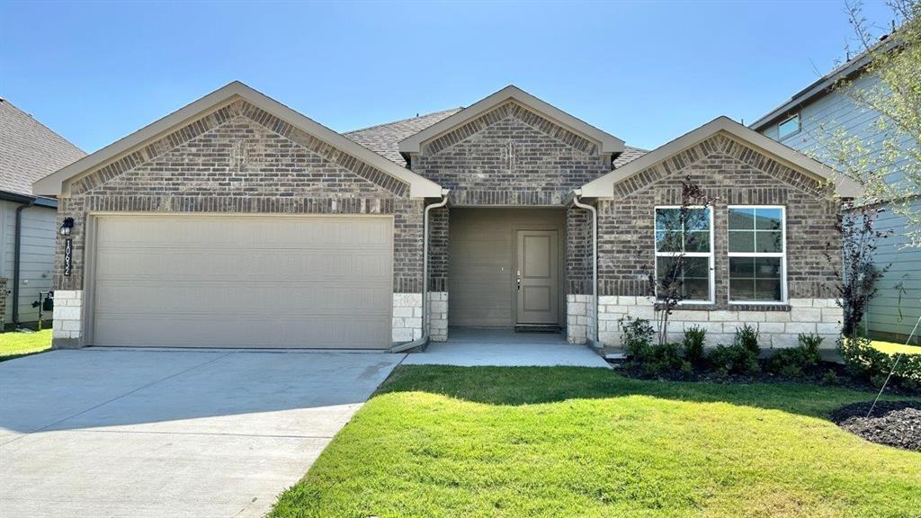 Complete and Move-in Ready! This stunning new D.R. Horton home in the Rock Creek Ranch community located in Fort Worth and Crowley ISD! The single-story Dove Floorplan, Elevation B, offers 3 bedrooms, 2 bathrooms, and a 2-car garage, featuring an efficient open-concept layout designed for comfortable everyday living. The family room, dining area, and contemporary kitchen flow together seamlessly, creating a bright and inviting space ideal for entertaining and gathering. The well-appointed kitchen includes quartz countertops, 36” painted cabinets, stainless steel appliances, a gas range, stainless steel sink, center island, and a walk-in pantry for practical storage. The private primary suite features an en-suite bath with dual quartz vanities, a 5-foot oversized shower, and a walk-in closet conveniently located off the bathroom. Two secondary bedrooms and a full bathroom with a quartz vanity top provide comfortable accommodations for family members, guests, or a home office. Luxury vinyl plank flooring enhances the main living areas and wet zones, offering durability and easy maintenance. Built with energy-efficient construction and equipped with America’s Smart Home Technology. Exterior highlights include a landscape package, full sprinkler system with rain sensor, and privacy fencing. Residents will enjoy future community amenities such as a pool, park-playground, and walking trails. Located just two miles from Benbrook Lake, the neighborhood offers convenient access to shopping, Fort Worth attractions, and nearby education options.