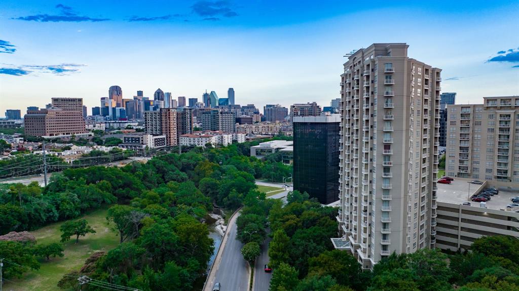 Perched in one of the premier locations within the sought-after Renaissance on Turtle Creek, this residence offers unobstructed views overlooking Turtle Creek and the Dallas skyline. Floor-to-ceiling windows flood the home with natural light, while hardwood floors extend throughout the living area and bedroom. The kitchen and bathrooms offer a functional layout, complemented by generous closet space and contemporary finishes.

Step onto the private balcony to enjoy morning coffee or unwind with the peaceful views below. The refrigerator, washer, and dryer convey, making this home ready for its next owner.

Residents of The Renaissance enjoy a full-service, lock-and-leave lifestyle with 24-hour concierge and security, controlled elevator access, valet service, resort-style pool, fitness center, and secure garage parking. Ideally situated just moments from the Katy Trail, Turtle Creek Park, Uptown, Oak Lawn, and some of Dallas’ best dining and entertainment, this home combines luxury living with one of the city’s most desirable locations.