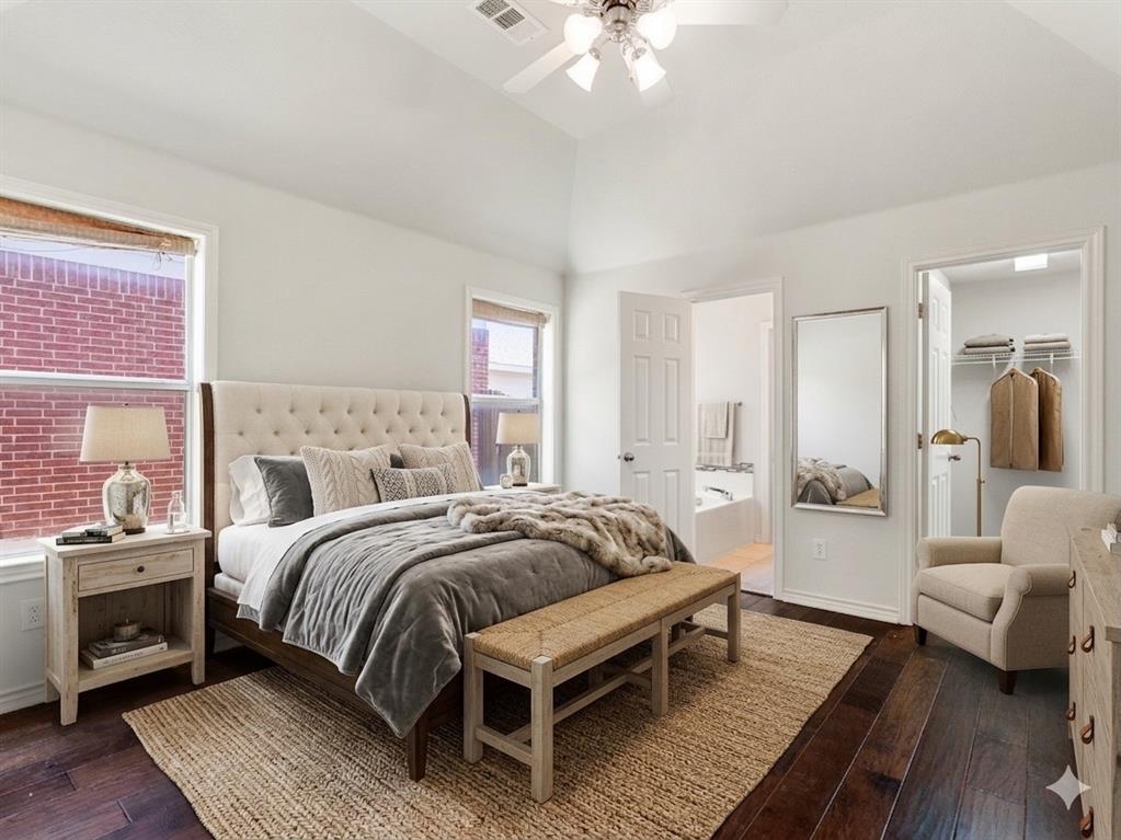 They call me Rosie, & I have a way of making people fall in love! I'm a darling, beautifully updated home designed for easy living! I have style & I'm move-in ready! My Beautiful Red Brick Blushes in the Warm Texas Sun! Every inch of me is easy to love—whether you’re hosting friends, enjoying a quiet night in, or creating the kind of everyday moments that matter most. Built in 2006, I’ve had just enough time to grow into my character while still feeling fresh, functional, and ready for what’s next! Morning coffee tastes better here. Weekends feel a little slower, & somehow, life just fits! Light, bright, & inviting, with 3 bedrooms & 2 baths, I offer a thoughtfully designed open floor plan with engineered hardwood floors that create warmth & flow throughout the main living areas. My spacious living room boasts vaulted ceilings, enhancing the sense of openness & seamlessly connecting to my eat-in kitchen—complete with a breakfast bar, granite countertops, tile backsplash, & a gorgeous stainless steel appliance package.
My split-bedroom layout provides ideal privacy, with a generous primary suite tucked away for comfort & retreat. The primary bathroom includes dual sinks, ample counter space, a soaking tub, & a separate shower, creating a true at-home sanctuary.
A versatile covered & enclosed porch adds a valuable bonus space—perfect for a Home Office, Playroom, or Pet Room.
I offer comfort & convenience: I'm just 10 minutes to your FAVORITE Places; H-E-B & Kroger, 15 minutes to Omni PGA Frisco & many other fine or casual dining options along your way. Easy commuting too: 20 minutes to I-35 & 30 minutes to Highway 121
I have a Smart layout that lives larger than expected, Inviting spaces filled with natural light, & you’ll love my community! Im Perfect for buyers, who know that the best homes aren’t about size—they’re about feeling!  I won’t stay available for long, so don’t wait too long come meet me! TYPE MY ADDRESS IN & SEE MY VIDEO ON YOUTUBE! (Staged with AI)
