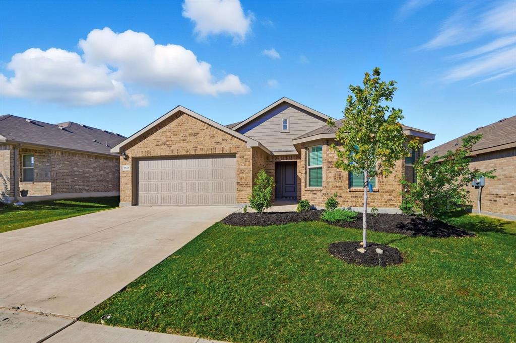 Charming, move-in ready 1-story waiting for its new owner(s) with a NEW PRICE. It's welcoming charm starts with the front door and as you enter you're greeted with a welcome home feeling, barn door and an opportunity to create your own design. One of the lowest prices in the neighborhood PLUS the sellers are still offering $1,000 towards buyer's closing costs.  Well maintained with a light and bright color scheme throughout. Three split bedrooms (one with a bay window), and a full bath (tub shower combo with storage shelves) on the front, separate laundry with a NEW barn door for a designer touch (washer and dryer can convey), open kitchen-living-dining areas at the back with primary.  The windows at the dining and living areas provide natural light and views of the patio and backyard.  The large kitchen island provides extra prep space, eating area with the bar and the open floor plan provides opportunity to be a part of the conversation at family and friend gatherings.  Ample cabinet storage and walk-in pantry finish out this well thought out kitchen floor plan.  Off the kitchen is the primary suite; large bedroom, ensuite bath with rain shower head, storage shelving, private toilet room, and walk-in closet.  The Smart Home feature with remote operation of HVAC, garage door, lights, etc from your phone makes living easy.  Upgrades: dimmer switches for bedroom and living; time adjustable motion sensor lights in guest bath and kitchen pantry, TV mount on patio and blinds throughout.  This home has been freshly painted inside and out and cleaned for a move-in ready finish.  To complete this beautiful home is the landscaped front yard, large backyard ready for your dreams, privacy fence and sprinkler system with timer and rain sensor.  Community offers multiple pools, playground and soccer areas. So many features for a great price. Multiple lender options available to help you purchase this one; contact listing agent for more details.  Don't miss this opportunity!