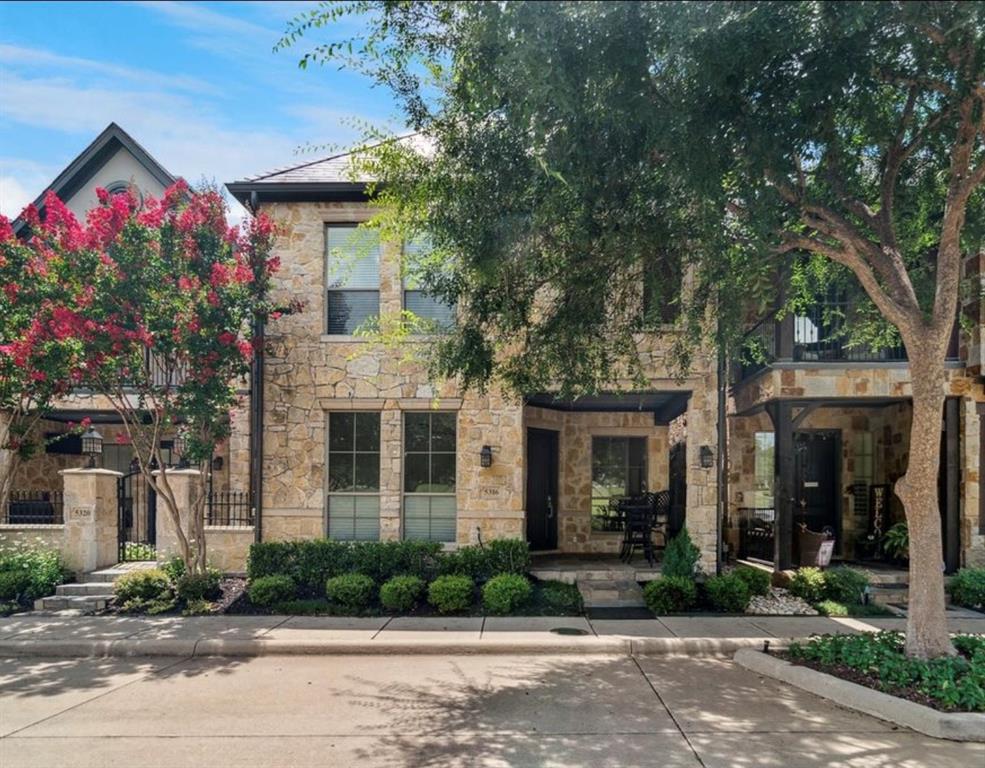 ON THE PARK! UNPARALLELED QUALITY, EXCEPTIONAL VIEWS, REMODELED, FRISCO ISD! This home offers a rare blend of Parkside Luxury with Sweeping Green-Space Views. Meticulously maintained and thoughtfully remodeled, this east facing townhome in the prestigious Settlement of Craig Ranch directly overlooks Throckmorton Park. FRISCO ISD! This effortless, low-maintenance residence includes all exterior maintenance through the HOA and offers exceptional drive-up appeal with a stone façade, Pennsylvania slate roof, and inviting front porch with stone patio. Rich architectural detail defines the interior—triple crown molding, 8 ft solid core doors on both levels, a dramatic two-story entry with curved staircase, sconce lighting, and art niches. The fully remodeled kitchen showcases new cabinetry with glass accents, quartz countertops, designer backsplash, new appliances including KitchenAid gas cooktop and Viking vented hood, new pendant lighting, and an LED accented island. The kitchen opens to the family room with a convenient wet bar and gas log fireplace. The expansive primary suite offers a serene park-side view, sitting area, and double-sided fireplace leading to the completely remodeled spa inspired COMPLETELY REMODELED bath with STUNNING walk-in shower, large format tile flooring, new cabinetry, and quartz counters. The media room features designer carpet, theater lighting, and a second wet bar. Separate suite has dedicated living area, two additional bedrooms, separate full bath and guest half bath. IMPRESSIVE garage features Trax flooring and premium lighting. Updates include two new UV equipped AC units 2025, light fixtures, carpet, hardwood floors in the game room, hall, and primary suite, fresh paint, exterior built-in grill, gas logs in both fireplaces. Located within a sought-after lifestyle and golf course community, this home blends luxury, convenience, and timeless design.