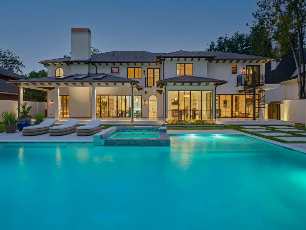 Fully reimagined with uncompromising execution, this Modern Mediterranean residence in Preston Hollow blends architecture, technology, craftsmanship, wellness, and a thoughtful connection to nature. Approx. 5,700 SF with 4 bedrooms, 7 full baths, private balconies, and resort-style outdoor living with pool, spa, chef’s cabana, natural grass, and private walled courtyard. A flexible additional suite with exceptional backyard views offers ideal use as an au pair suite, guest suite, private retreat, or potential fifth bedroom.

Designed for modern livability, the home offers private outdoor moments off every bedroom, enhanced indoor air quality with MERV 13 filtration, and seamless indoor-outdoor transitions. Interior features include Level 5 walls, rift-sawn white oak floors, custom walnut cabinetry, natural stone surfaces, floating staircase, Ortal fireplaces, BlueStar dual-fuel range, Signature Kitchen Suite refrigeration, Miele butler’s pantry, fully equipped prep kitchen, Savant automation, Lutron lighting, Sonance invisible audio, and whole-home connectivity. The chef’s cabana creates true al fresco living for cooking, dining, and entertaining beside the pool and spa. Beautifully staged by George Bass Stage & Design, curated furnishings are available for purchase with pricing upon request.