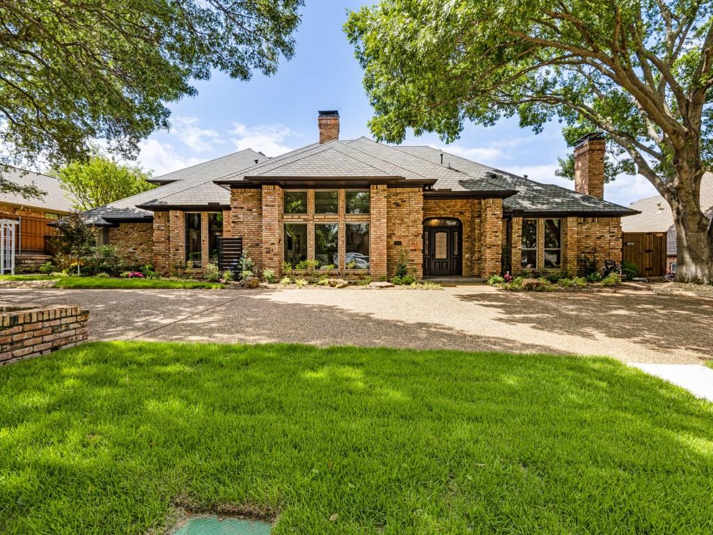 When Briar Ridge Estates was first built, London Lane was dubbed the 'Street of Dreams' where builders showcased their best work.  Spanning almost 5,000 square feet, this home is unique in every way - from its handsome curb appeal with circle drive to the very spacious rooms, multiple fireplaces, paneled study, pool bath with sauna, three car garage with electronic gated driveway and so much more. Four large bedrooms plus the option for five.  The formal living room has the most gracious proportions, high ceilings and a custom marble fireplace, while the casual living area features a rock fireplace, walk-in wet bar, vaulted ceiling and views of the covered patio and fully renovated pool.  Granite counters and premium appliances including a Thermador 6-burner downdraft cooktop grace the generously sized kitchen with its adjacent breakfast room and built-ins.  The downstairs primary suite includes its own fireplace, dual baths, dual walk-in closets, and room for a sitting area, while the upstairs is anchored by a game room, three bedrooms and two additional baths.  A secluded, second upstairs area provides numerous flex options such as a fifth bedroom, second home office, craft room, exercise room, studio or media room.  Move-in ready with new carpeting throughout, and so many custom touches. Additional peace of mind comes from updated energy-efficient windows, spray foam insulation, an owned water filtration system, and a newer CertainTeed roof.  This wonderful, established community has an HOA that is completely voluntary.  Served by the highly desired Plano West ISD, this home is truly a must-see!