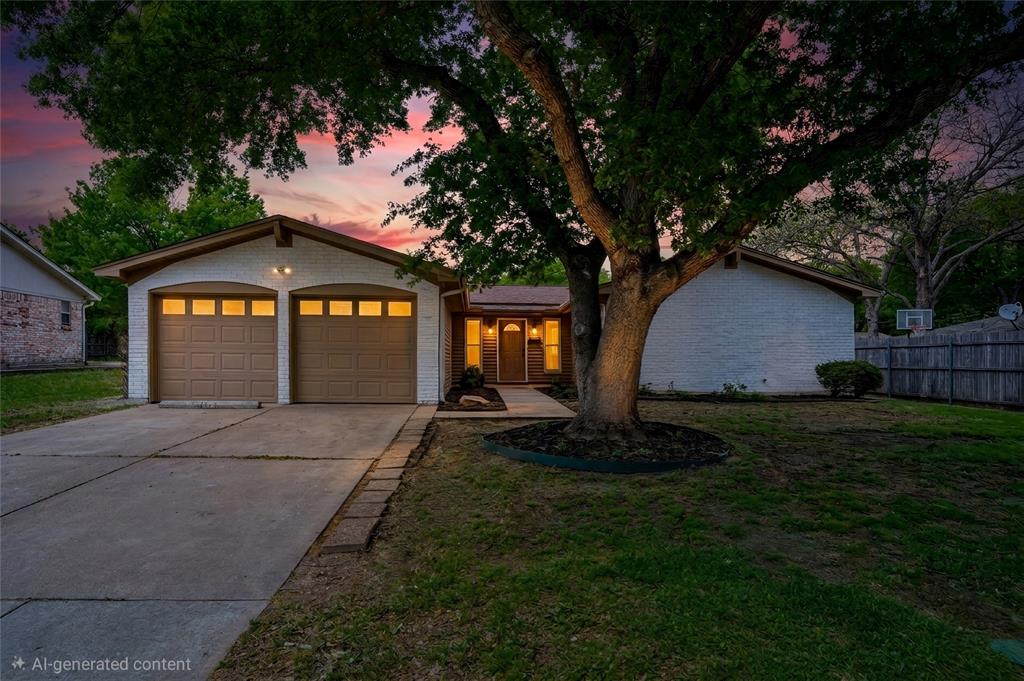 Discover this newly and beautifully remodeled home boasting luxury touches throughout, in the heart of southwest Fort Worth!  This large 1 story home is nestled in a quiet neighborhood with mature trees, offering a harmonious blend of recent modern updates with classic charm. With over 2600 sq ft of living space and a versatile floorplan, this home features 5 bedrooms, 3 full bathrooms, an office, plus two living spaces. Step into a cozy living room featuring a brick fireplace with gas logs, wood beams accenting vaulted ceilings and wood-look tile flooring flowing seamlessly across all living spaces. The expansive kitchen boasts new cabinetry, quartz countertops, large island, stainless appliances, double ovens – plus a functional, open concept layout perfect for both entertaining and everyday use. The dining room effortlessly accommodates seating for 10-12 with built-in cabinetry and shelving for function and decoration.  Relax in the owners retreat featuring a beautiful freestanding tub, walk-in shower, quartz countertops, designer touches, plus his and hers closets. There is a large bedroom with equally nice ensuite bathroom that could serve as a second primary bedroom or guest suite. Each bedroom is generously sized with walk-in closets, providing comfort and privacy for family and guests alike. Enjoy additional living space for a 6th bedroom, second office, game room or media room.  With an abundance of space, plus multigenerational options, this home is sure to accommodate everyone! The backyard and covered patio provide the perfect spot for entertaining friends or relaxing with family. Other updates include fresh interior and exterior paint, garage paint and epoxy flooring. Close to shopping, restaurants, hospitals, and top schools.