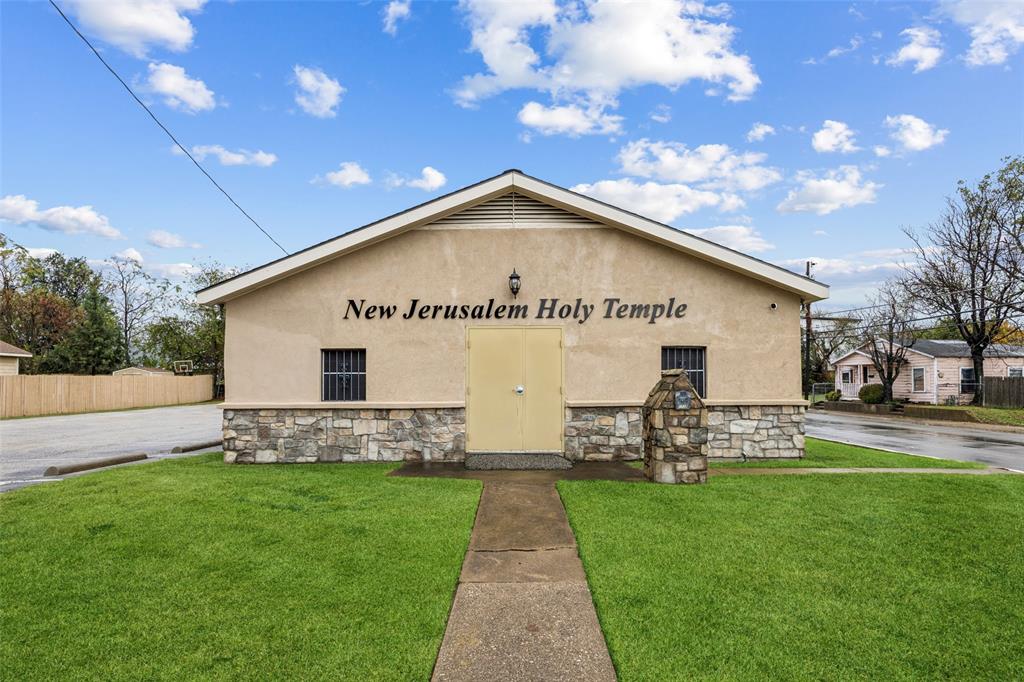 Positioned on a high-visibility corner lot in a rapidly developing sector of Dallas, this versatile 1,952-square-foot property is perfect for investors, builders, or religious organizations seeking a move-in-ready facility. Currently operating as a functional worship center, the structure is in excellent condition and features a spacious main sanctuary, two bathrooms, and a built-in baptismal pool. It is an ideal venue for a growing congregation, youth facility, or multi-purpose community center looking for an immediate home.For buyers seeking a worry-free asset or a solid foundation for commercial adaptation, the building boasts extensive recent capital improvements. Fully upgraded mechanical systems—including a newer roof, updated HVAC system, new plumbing, and upgraded electrical wiring—provide long-term peace of mind and drastically reduce immediate startup costs. Investors will instantly recognize the value of these major structural updates. Location and land potential drive the long-term value of this offering. Situated just minutes from the vibrant Trinity Groves district and Downtown Dallas, the property sits directly in the path of progress. The adjacent parking lot at 1734 Nomas St is available for separate purchase, presenting a rare opportunity to expand parking or buildable capacity in a highly accessible Dallas locale. (MLS#21138545)