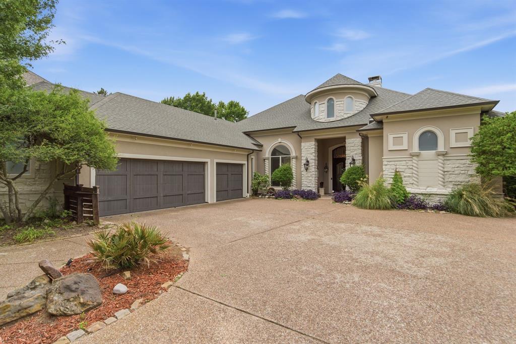 Stunning custom one story home in half acre lot located in an exclusive gated community! This beautifully designed residence offers 2 master suites  each with sitting area, luxurious living with elegant tile flooring throughout, soaring ceilings, and abundant natural light. The specious open-concept layout features a gourmet kitchen with granite countertop, large island, custom cabinetry, gas cooktop, stylish pantry, double oven, and ample storage. The secondary prep kitchen offers the perfect space for catering, meal prep, or entertainment, allowing the main kitchen to remain beautifully organized while hosting the guests. Relaxing and entertain in the expansive living areas overlooking the lush backyard retreat. Elegant wet bar area featuring granite countertop, custom cabinetry, designer backsplash, wine storage, beverage refrigerator and built in serving space perfect for entertaining guest in style. Enjoy resort style amenities including a private dry sauna, wine room, wet bar, outdoor kitchen, and beautifully landscaped backyard with pool. The oversized 3 car garage and side yard accessible from utility room add convenience and functionality. The serene primary suite offers direct access to backyard, Spa inspired primary bathroom featuring an oversized walk in glass shower, elegant soaking tub, designer lighting, extensive tile work, and specious custom walk in closet creating the perfect private retreat. Stunning backyard oasis complete with a covered outdoor lounge area, ideal for watching games, hosting guests, or enjoy peaceful evening surrounded by lush landscaping and mature trees. A rare opportunity to own a sophisticated single story home with exceptional featured in a highly desirable gated neighborhood. Property located within 10 min from new Costco, lifetime, Allen outlet, restaurants , shops any major highways .