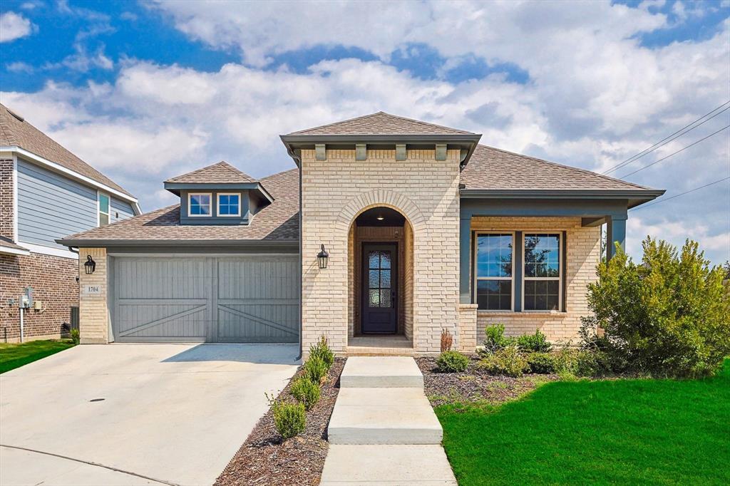 Available for a late November-early December move in w- short term and flex lease options! Beautiful 4 bedroom, one-story home in Harvest community! Cable and internet included! This home has upgrades around every turn, including stunning luxury vinyl plank throughout the main living areas, tall ceilings, 4 spacious bedrooms, a dedicated study w- French doors, lots of windows and natural light, storage galore, and more. The designer kitchen is stunning with white cabinets, quartz countertops, a huge island, built in microwave and oven and gas stovetop. The main living and dining spaces are perfect for the chef or entertainer with a huge kitchen overlooking living room with an inviting tile fireplace. The primary bedroom is tucked away from all of the secondary bedrooms, and has an en-suite bathroom with dual sinks, cozy tub, a separate shower and huge walk-in closet! The private backyard has a huge covered patio and plenty of space to play, entertain, and relax.
