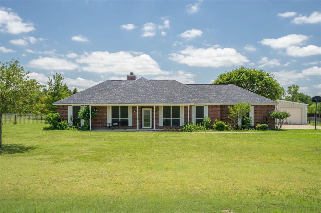 This sophisticated single-story residence sits gracefully on expansive grounds, offering the perfect blend of elegance, comfort, and rural charm.
Thoughtfully updated and meticulously maintained, this home showcases premium upgrades that speak to quality living. The contemporary kitchen features white cabinetry, rich wood countertops, and stainless steel appliances including a recently replaced microwave (2024) and oven (2024), making it a chef's delight. Open-concept living spaces with soaring ceilings and abundant natural light flow seamlessly throughout, inviting both everyday gatherings and elegant entertaining.
The primary suite offers a spa-inspired master bath updated in 2022, complete with dual vanities and a luxury shower experience. Generous bedroom dimensions and a sophisticated walk-in closet provide ultimate comfort and storage. Solar screens enhance energy efficiency while protecting against Texas heat.
Outside, discover outdoor living at its finest with a covered back patio ideal for entertaining. Wrought iron front fencing adds curb appeal and security, while the expanded driveway and sidewalk improve flow and accessibility across the property's generous lot. A Class 4 impact-resistant roof (2023) and recently replaced HVAC system (2023) ensure lasting protection and optimal comfort year-round.
Located approximately one quarter mile from GCEC, this home offers strong grid proximity and exceptional reliability. Perfect for buyers seeking space, privacy, and modern comfort in a serene setting.