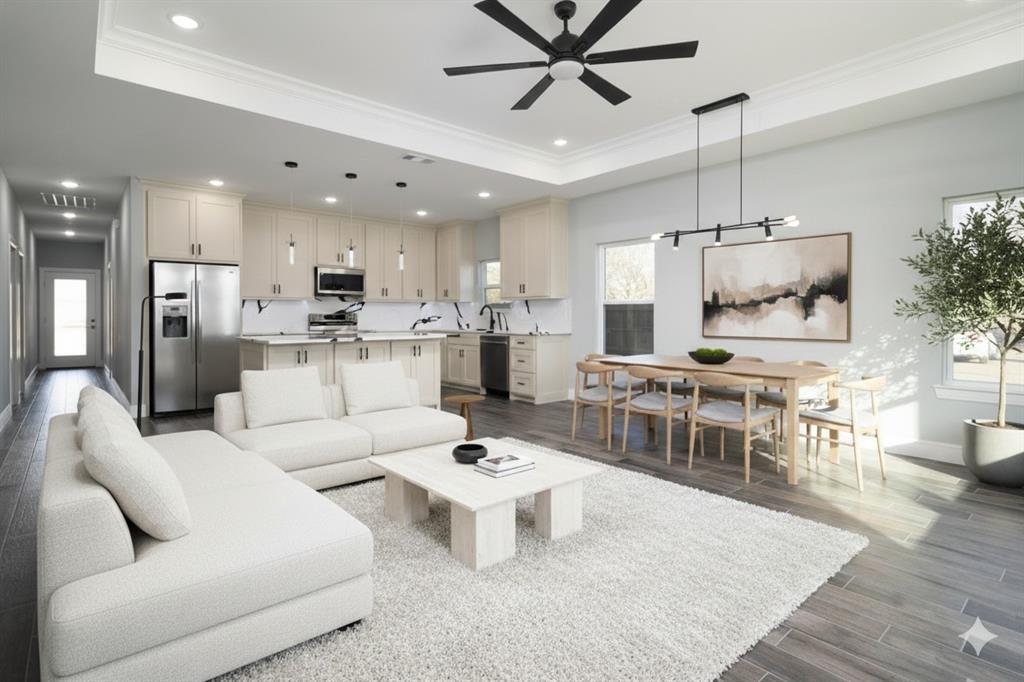 Discover this stunning brand-new construction in the heart of Whitewright, offering modern design, exceptional finishes, and a prime location just steps from downtown. This home combines quality craftsmanship with today’s most desirable features, including wood-look ceramic tile flooring throughout, an open-concept layout, and a bright designer kitchen with stainless steel appliances, a spacious island, white cabinetry with hardware, stone countertops, a farm sink, and elegant pendant lighting. Oversized bedrooms provide incredible comfort, each featuring ceiling fans, tray ceilings and impressive walk-in closets rarely found at this price point. The primary suite includes a spa-style bathroom with a large walk-in shower, and an expansive custom closet designed for maximum storage.
Enjoy tall ceilings, modern fixtures, energy-efficient windows, and a seamless indoor-outdoor flow with a covered front porch and covered back patio overlooking a spacious fenced yard perfect for pets, gardening, or gatherings. This ideal location is only 0.2 miles from Whitewright Elementary and close to downtown shops, local dining, and community favorites like Whitewright Nature Park, Children’s Memorial Park, and the Public Library. Residents love the small-town charm, walkable streets, and access to neighborhood-friendly activities that make Whitewright one of the most desirable towns in Grayson County.
Homes of this quality, space, and convenience in downtown Whitewright do not last. Schedule your showing today before this opportunity is gone.