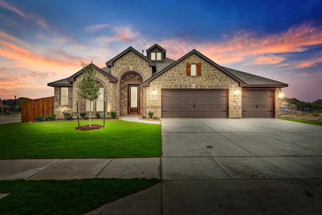 *Finished & Ready for Move In* 4 bdrm, 3 bath two-story built by Bloomfield Homes on a HUGE corner homesite across from the neighborhood gym, park & amenity center! 3-car garage and great backyard ready to transform. Inside you'll find an elegant entry with art nooks, dual doors leading to a private Study, and handsome wood tile floors that take you into the open-concept living space. Never miss a thing from the kitchen with a center island workspace looking out towards the dining & Family Room. Upgraded cabinets & flooring selected throughout. Amazing 1st-floor Primary Suite can fit a king bed and still have room for a sitting or workout area. 2 more bdrms downstairs, plus an upstairs retreat with Bed 4 & Bath 3 off the Game Room. Other must-have features include a Covered Patio, Blinds, and extra electrical including addtnl outlets & uplights. Nestled outside bustling Dallas, Maplewood offers country charm with modern convenience. Visit Bloomfield's model check it out & learn more!