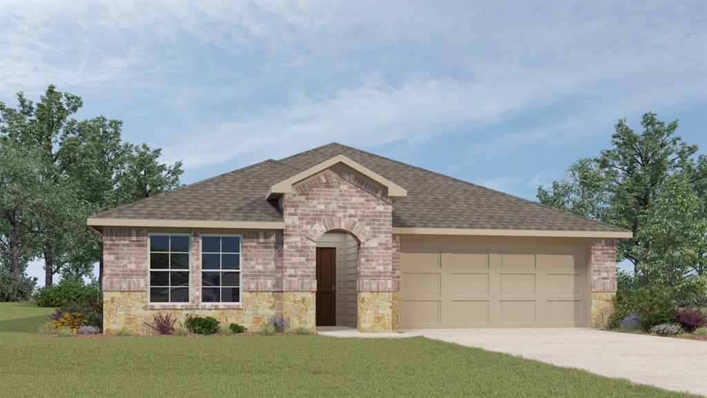 One story, 4 bed, 3 bath, study, open concept, island in the kitchen, covered back porch.