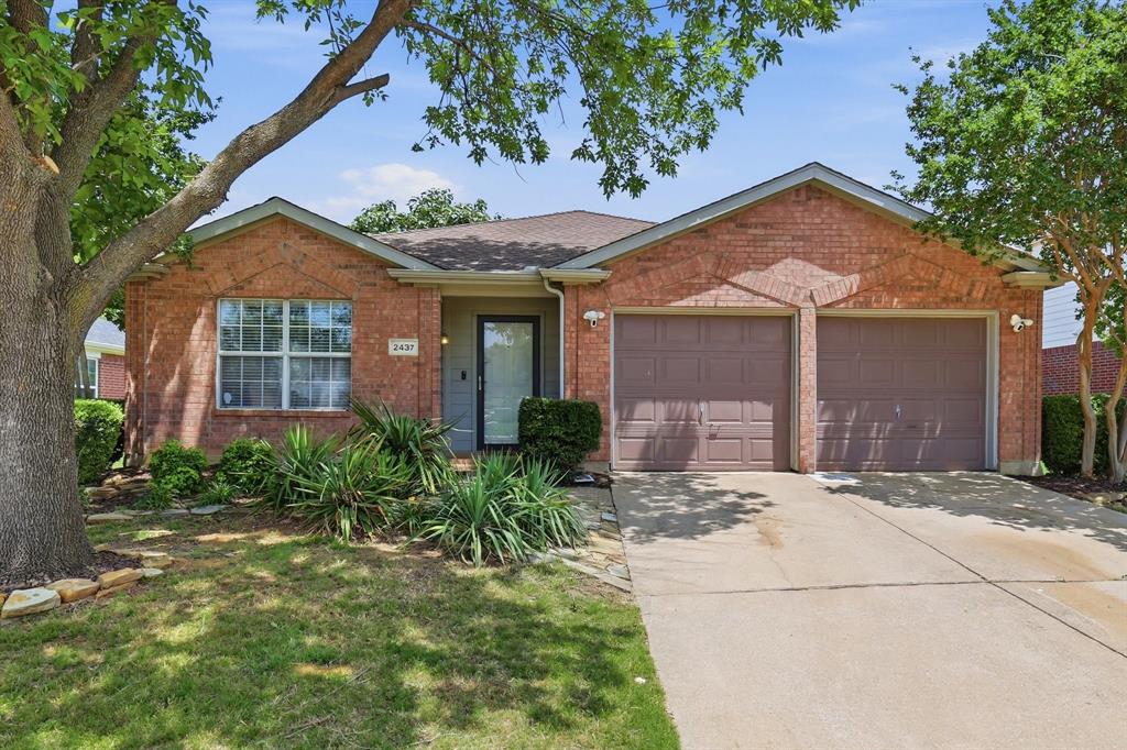 Welcome Home to 2437 Texoma Drive in Little Elm, zoned for the highly sought-after Frisco ISD. This beautifully updated one-story home features a functional split-Bedroom layout. At the front of the home, you’ll find the Formal Living and Dining areas, while the two Secondary Bedrooms share their own private hallway with a Full Bath and nearby Laundry Room. The Kitchen flows seamlessly into the Breakfast Nook and spacious Family Room, creating an ideal setup for everyday living and entertaining. The Primary Suite is privately located at the back of the home, offering nice separation from the Secondary Bedrooms. The Backyard features a tall Privacy Fence and Covered Patio perfect for relaxing. Recent updates include LVP flooring in the main Living Areas and Primary Bathroom, new carpet in all Bedrooms, all-new stainless steel LG Kitchen appliances, a new Kitchen sink and faucet, new cabinet and door hardware throughout the home, updated Breakfast Nook lighting, and ceiling fans in every Bedroom and Living Area. Upon purchase, the sellers fully painted the interior of the home, including walls, ceilings, doors, and Kitchen cabinetry, giving the entire home a fresh, cohesive finish.