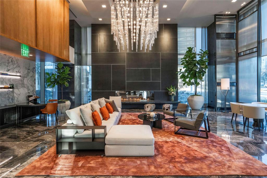 Windrose Tower is a luxury high-rise residence overlooking exciting shopping, dining and entertainment options at Legacy West in Plano, Texas. The  architecture is a marriage of classic and contemporary. Throughout the tower, the tone is set through impeccable service.  It begins in the elegant lobby living room, where warm tones of natural stone floors and wood accents complement walls of glass, custom art and a luxurious fireplace. This residence  is filled with natural lighting, open space and balcony with fireplace. 2 Bedroom, 2.5 baths. 1,834sf of Interior Living. 251sf of Exterior Living. 2,085sf of total living. Premium height in the building with Northeast Views overlooking Windrose Park. Loaded with amenity spaces conveniently equipped with advanced technology for business or pleasure, pampering for pets, and comforts for lounging about the grounds. The concierge staff is available to assist you with the details that simplify life and make it more enjoyable.
