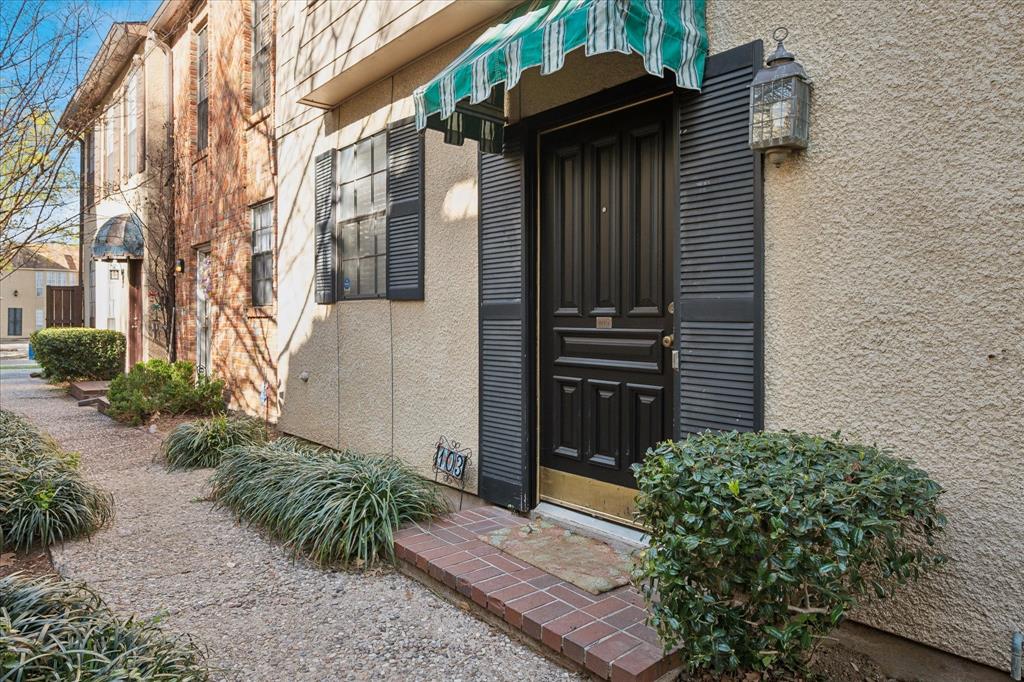 Charming And Full Of Character Is The Best Way To Describe This 2 Bedroom Condo In The Heart Of Oak Lawn. Ideally Located Near Highland Park, This Condo Offers Walkable Access To Popular Restaurants, Bars And Everyday Conveniences Including A Nearby Grocery Store.  With quick access To The Dallas North Tollway, US-75 And Love Field Airport, Getting Anywhere In The City Is Effortless. Downstairs Is The Galley Kitchen With Plenty Of Cabinet And Counter Space. Open And Light Living Dining Combination Has A Wood Burning Fireplace And Opens To Your Private Enclosed Patio. Also Downstairs Is A Nicely Updated Half Bath.  Upstairs Are 2 Good Size Bedrooms And 1 Full Bath. Both Bedrooms Have Large Windows Allowing For Lots Of Natural Light. All Appliances Including The Washer Dryer Combination And Refrigerator Are Included. Low HOA Dues Include Water And 2 Assigned Parking Spaces. The Condo Number Is #103.