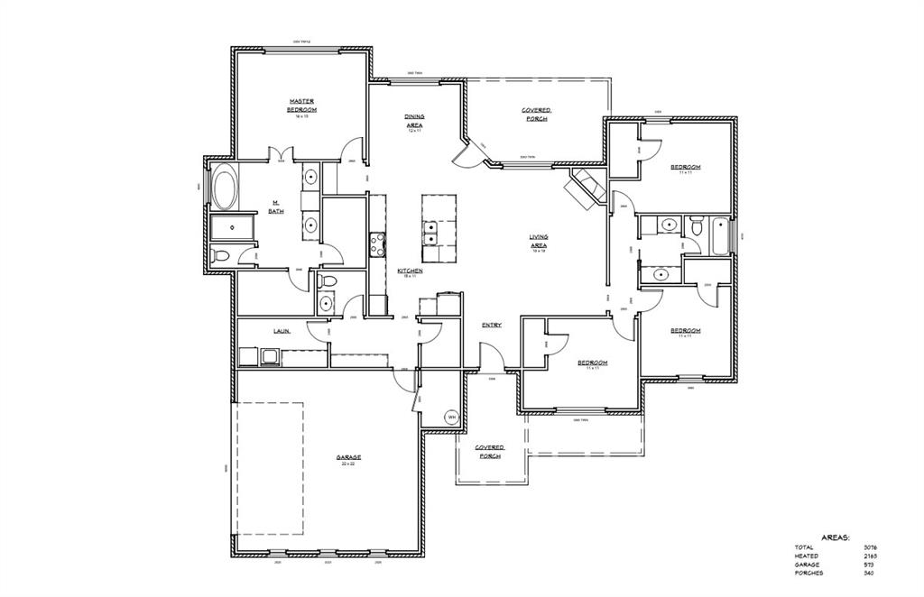 Beautiful new construction by Wilson Built Homes located in Tuscola in The Ridge subdivision, within highly sought-after Jim Ned ISD. Situated on a spacious half-acre lot with no city taxes, this thoughtfully designed 4-bedroom, 2.5-bath home offers the perfect blend of comfort and functionality. The open-concept layout features a large living area that flows seamlessly into the kitchen and dining space, ideal for entertaining. The kitchen includes a central island and ample workspace, overlooking the main living area. The private primary suite is tucked away and offers a well-appointed bath with dual vanities, soaking tub, separate shower, and generous walk-in closet. Three additional bedrooms are well-sized and share convenient access to the guest bathroom, making this layout ideal for families or guests. A dedicated laundry room, mud room and half bath are conventionally located next to the  2-car garage that add everyday practicality. Enjoy outdoor living with both front and back covered porches, perfect for relaxing or hosting gatherings. The front yard will come with sprinkler system, sod, flower bed package and 2 trees and a 6 ft privacy fence in the backyard.