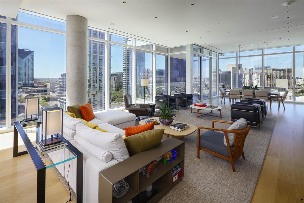 Luxurious living in Hall Arts Residences in the heart of downtown Dallas.Unit 1102 offers the best in floorplan, finishout, and a beautiful northwest view of the city.The  spacious entry leads to the custom designed expansive living area with fireplace and builtin tv and cabinetry, and opens to the kitchen and dining room as well as a beautiful terrace.The Bulthaup kitchen offers sleek cabinetry and a 5 burner Gaggenau range,steam oven, builtin refrigerator and center island  with  counterspace for barstools.An adjacent butler's pantry  includes an additional sink, great  storage, and a wine cooler. The primary bedroom has space for a sitting area and game table. The adjacent  primary bath is a peaceful retreat with dual sinks, separate water closet, soaking tub and large shower.The walkin closet is separated into dual sides, each with ample hanging space,builtins and a center island. The entry foyer also leads to 2 additonal bedrooms,each with a beautiful view and ensuite bath.The spacious laundry room has great storage.3 assigned parking spaces and a storage unit are additonal amenities.The  LEED certified building offers concierge, pool, 24 hour valet,fitness and  more!
 and  See attached building amenities