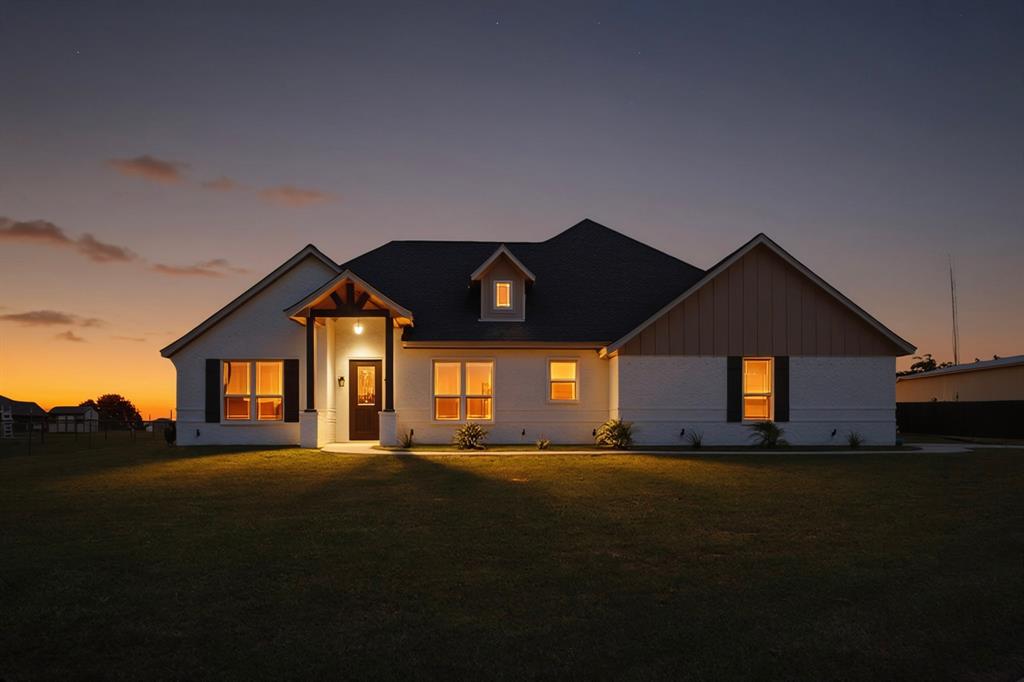 Welcome to your private slice of Texas living in the desirable Remington Park community! NO HOA!!! Situated on just over 1 acre (1.006 acres), this stunning 3-bedroom, 2-bath home with a 3-car garage offers the perfect blend of modern design and peaceful country living. From the moment you arrive, the charming curb appeal and expansive setting set the tone for what’s inside. Step into a bright, open-concept layout featuring soaring vaulted ceilings with exposed beams, abundant natural light, and a striking floor-to-ceiling brick fireplace that creates a warm and inviting focal point. The beautifully designed kitchen is a true centerpiece, complete with a large island, custom cabinetry, and designer lighting, seamlessly flowing into the living and dining areas — perfect for entertaining or everyday living. The primary suite offers a private retreat, highlighted by a spa-like oversized walk-in shower with elegant tile finishes, creating a luxurious space to unwind. Step outside to enjoy wide-open Texas skies and the freedom of over an acre of land, with plenty of space for outdoor living, entertaining, or even room to build a shop. The covered patio provides the perfect spot to relax and take in the peaceful surroundings. A rare find, the 3-car garage offers ample space for vehicles, storage, or hobbies.

COMBINATION MODERN FINISHES, THOUGHTFUL DESIGN, AND ROOM TO GROW - THIS HOME TRULLY HAS IT ALL!!