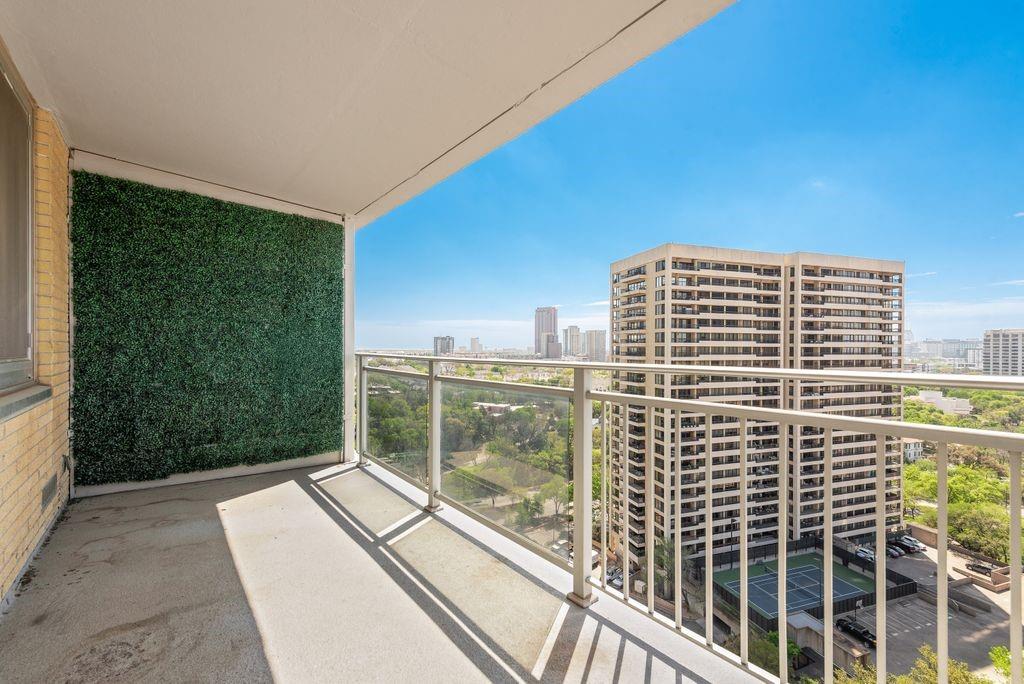 *New Price* Beautifully maintained 20th-floor condo with breathtaking Downtown Dallas views. This spacious 2-bedroom, 2-bath residence offers approximately 1,287 square feet of thoughtfully designed living space, featuring an open-concept layout perfect for both relaxing and entertaining. Light-filled living and dining areas showcase custom built-ins, generous storage, and large windows that capture stunning skyline views, while the kitchen provides ample cabinetry, granite countertops, and plenty of workspace. The private balcony is the perfect spot to unwind and enjoy the sunset over the city.

Located in the prestigious Twenty-One Turtle Creek high-rise, residents enjoy a full-service lifestyle with 24-hour concierge and valet, resort-style pool and spa, fitness center, library, meeting and conference rooms, and beautifully landscaped grounds. The building also offers two assigned covered parking spaces in a secure garage.

Ideally situated along Turtle Creek Boulevard, this home is just minutes from Uptown, Downtown Dallas, the Katy Trail, Highland Park Village, and Turtle Creek Village shopping and dining, offering the perfect combination of convenience, luxury, and location.

A rare opportunity to own a high-floor condo with spectacular views in one of Dallas’ most iconic neighborhoods.