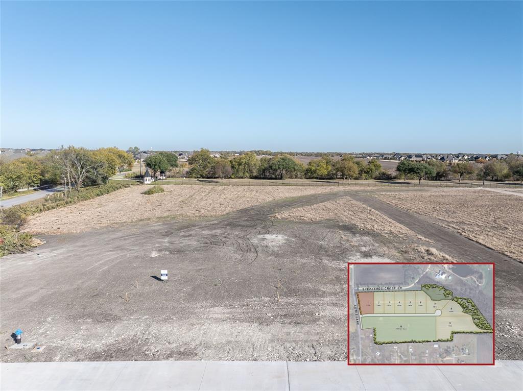 Wildflower consists of eight luxury custom home sites in a rural setting in Lucas near legendary Southfork Ranch and just minutes from the shopping, restaurants, and medical facilities in Plano and Allen. Located in Plano ISD, all lots are 1.5 acres or greater with two premium lots that back to the creek at the end of the cul-de-sac. Residents will be able to take a morning or evening stroll or walk their dog on the limestone trail that will extend through a nearly 12-acre private park full of wildflowers.  Select your builder from a list of pre-approved skilled custom home builders.  Exterior home designs are regulated by architectural design standards structured to accommodate both traditional and transitional style homes.