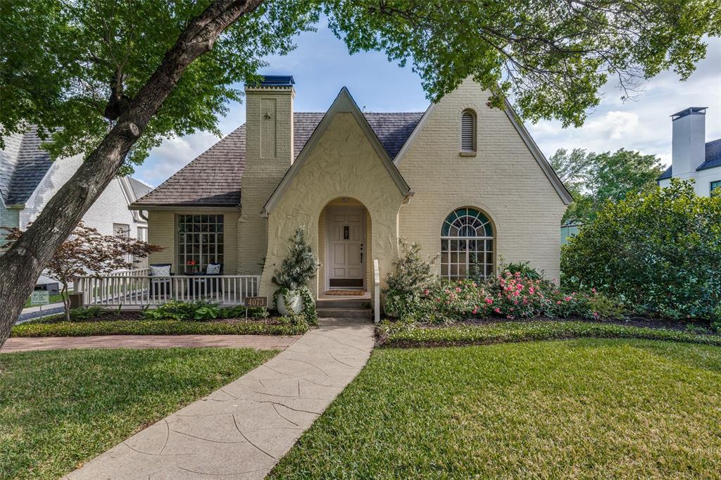 This delightful Tudor home is located on a fabulous Fairway block of University Park. Tree lined Amherst is zoned to University Park Elementary and is walking distance to parks, shopping and dining on Lovers Lane or Preston Center. Minutes from the Toll Road and Preston, it also provides easy access to both north and south destinations. Built in 1932 and incredibly maintained, the home has all the original charm of yesteryear yet all the comforts of today. From the entrance foyer with its period tiled floor, the house exudes charm. Step down into the living room with its large stained-glass windows and high coved ceilings. Centered around the original decorative fireplace and gleaming hardwood floors, this room defines the happy, comfortable feel of the whole house. Adjoined by the spacious dining room, also with fabulous stained-glass window, it just gets better! The cozy breakfast room with leaded glass cupboard connects to the terrific, oversized kitchen and family room beyond. Some highlights of the center island kitchen are the two 36-inch side by side Subzero refrigerator and freezer, 30-inch gas cooktop, electric oven and microwave. A large wall of cabinetry offers ample storage, and a workstation-desk provides practical space for planning. The spacious family room opens off the kitchen, and has a wall of sunny windows overlooking the deck and yard. A bright hall bath is shared by two bedrooms. A half bath is also tucked away in the second bedroom. The primary suite anchors the rear of the home. This oversized bedroom offers ample space for relaxing. French doors open to the outside. The large primary bathroom is outfitted with double sinks, separate shower, and garden tub. A wonderfully large walk-in closet adjoins. A spacious utility room is just beyond. The backyard offers great room for play, and the deck provides space for casual al fresco dining and lounging. This home is timeless and comfortable-ready for its next lucky owners.