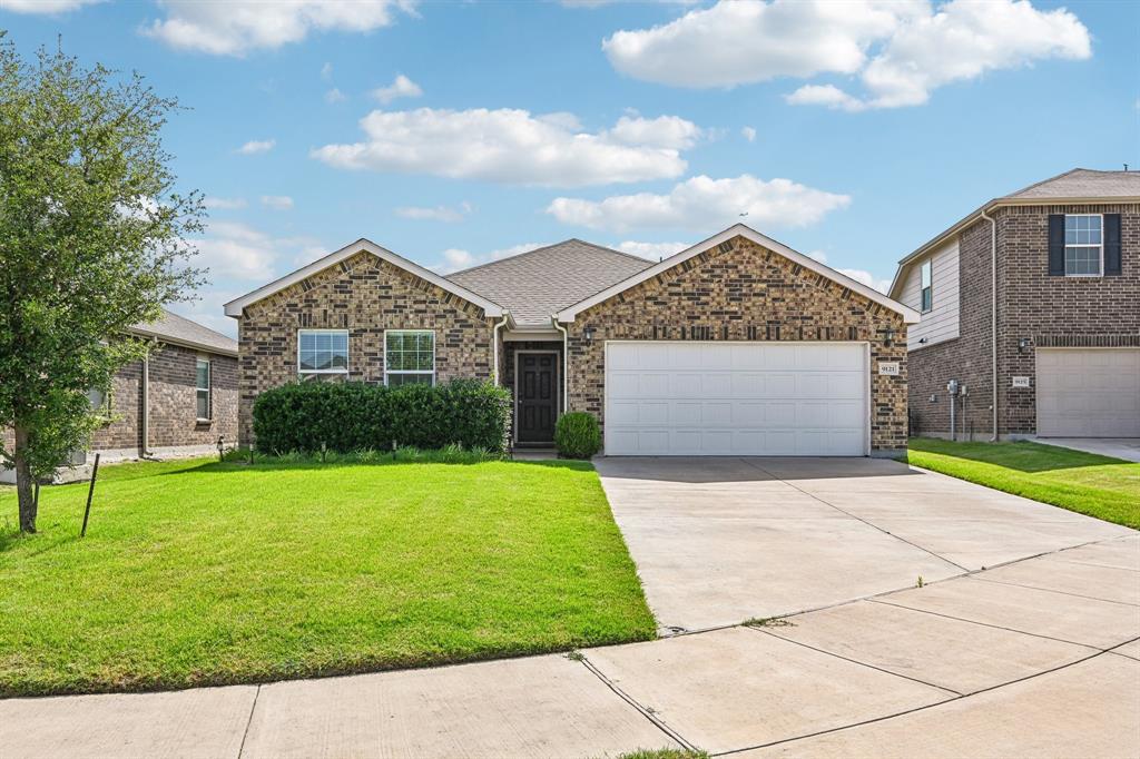 Welcome to this beautiful single-story home offering a bright, open-concept layout designed for comfortable everyday living and effortless entertaining. Filled with natural light, the spacious living, dining, and kitchen areas flow seamlessly together, creating an inviting atmosphere throughout. The kitchen is a standout feature with granite countertops, a center island, abundant cabinetry, and generous prep space overlooking the main living areas. The private primary suite and well-appointed secondary bedrooms provide a functional layout for a variety of lifestyles. The flooring in the primary bedroom closet was replaced in 2025, adding a fresh update to the home. Step outside to enjoy the fully fenced backyard featuring an extended open patio—perfect for relaxing, grilling, or entertaining guests. An attached front-entry two-car garage provides added convenience and extra storage. Nestled in a quiet, peaceful neighborhood, this home is ideally located just minutes from Eagle Mountain Lake, Alliance Town Center, and major commuter routes including I-35W and Loop 820, offering easy access to shopping, dining, recreation, and everyday conveniences. Families will appreciate the proximity to numerous schools and the home's location within the highly acclaimed Eagle Mountain-Saginaw ISD. Residents also enjoy exceptional community amenities, including a neighborhood pool, walking trails, and a playground. Offering the perfect combination of comfort, style, and convenience, this move-in-ready home is an exceptional opportunity in a highly desirable location.