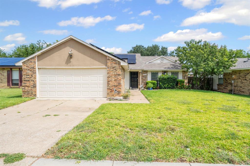 Discover the potential this home has to offer! Originally a 3-bedroom, 1-bath layout, the home now includes a second full bathroom—an ensuite added by the current owner to create a true primary suite. Enjoy the energy savings of leased solar panels, a covered back porch perfect for relaxing, and a spacious storage shed for tools or hobbies. The fully fenced backyard offers privacy and room to garden, play, or entertain. With quick access to I-20 and HWY 360, commuting and running errands is a breeze. Whether you're a first-time buyer or an investor, this property is a great opportunity in a growing area. Bring your vision and make it your own!
