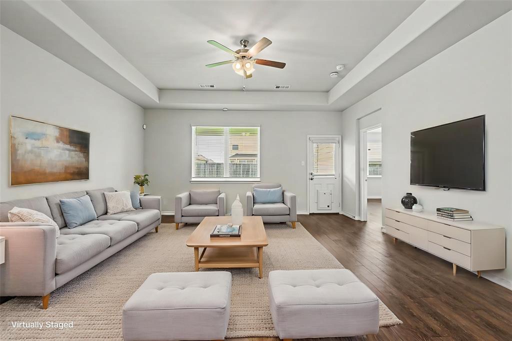Welcome to 9828 Dynamics Drive, a beautiful home located in a desirable Fort Worth community offering comfort, convenience, and an active lifestyle. This well-maintained property features an inviting floor plan with spacious living areas, comfortable bedrooms, and a bright, open atmosphere.

The living room showcases impressive high ceilings that create an airy feel while allowing abundant natural light to fill the space. The home offers a comfortable layout designed for both everyday living and entertaining.

Enjoy the ease of outdoor maintenance with a full front and back sprinkler system and full gutters surrounding the home for added protection and convenience. The backyard provides a cozy outdoor space perfect for relaxing or enjoying quiet evenings.

Residents will love the community amenities, including a neighborhood pool and scenic walking trails that make it easy to enjoy the outdoors. Conveniently located near shopping, dining, schools, and major roadways, this home combines neighborhood charm with everyday accessibility.

Don’t miss the opportunity to make 9828 Dynamics Drive your new home!