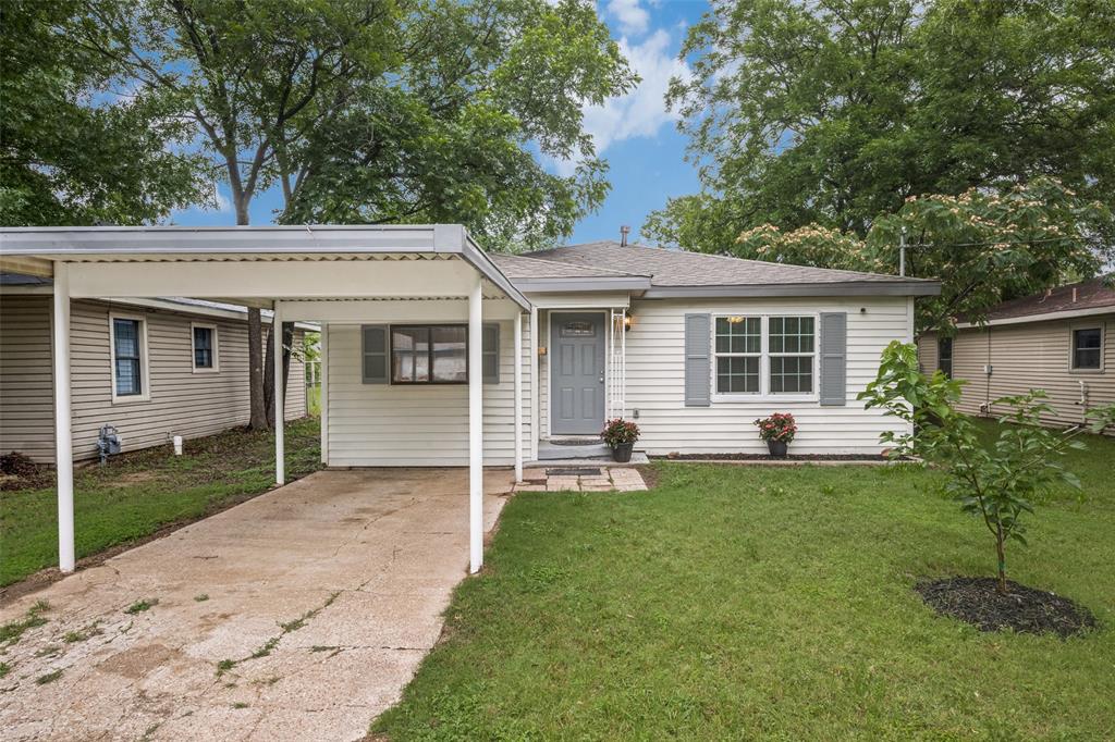 This move-in-ready starter home offers 3 bedrooms, 1 updated bath, and a separate utility room, making it an ideal choice for a small family or a single buyer needing extra room. The fenced backyard includes a covered patio and a large storage shed, adding both comfort and convenience for outdoor living. Recent improvements include foundation leveling with subfloor replacement where needed, new flooring, new plumbing all the way to the street, a remodeled kitchen with new cabinets and countertops, small pantry closet added, and a fully reconfigured and remodeled bathroom. Recessed lighting and updated ceiling fans throughout. The HVAC has been serviced, fresh paint and sheetrock repairs have been completed, and the appliances are included in the sale. Generously sized bedrooms provide flexibility, with the third bedroom easily serving as a second living area, guest room, or home office. This house is ready to be called, “home”!