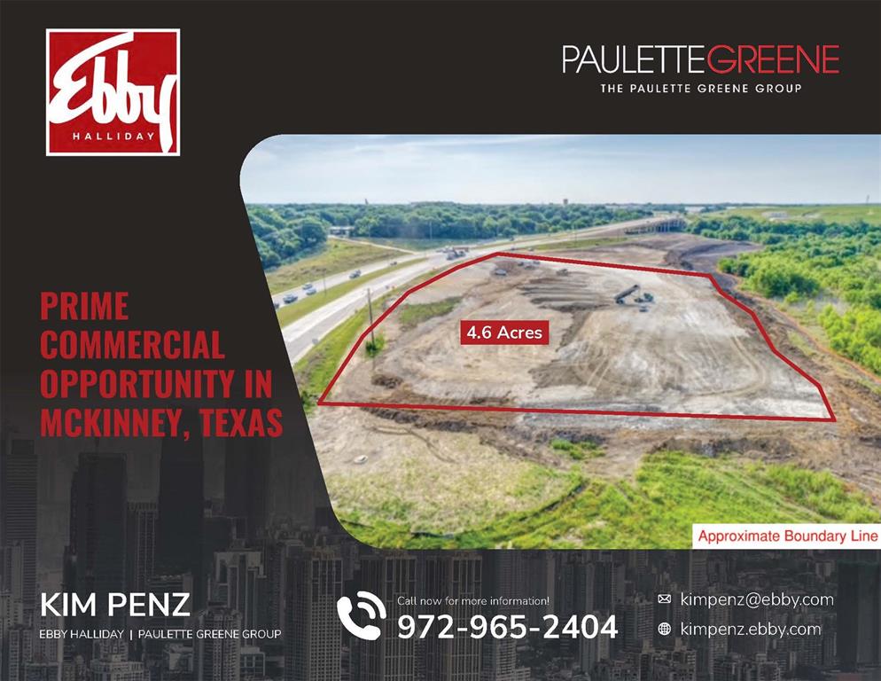 Discover an exceptional commercial opportunity with this prime 4.6-acre lot in McKinney, Texas. Perfectly positioned off Highway
5 and Harry McKillop, this property offers immense potential for various commercial uses including retail, warehouse, and car wash
establishment