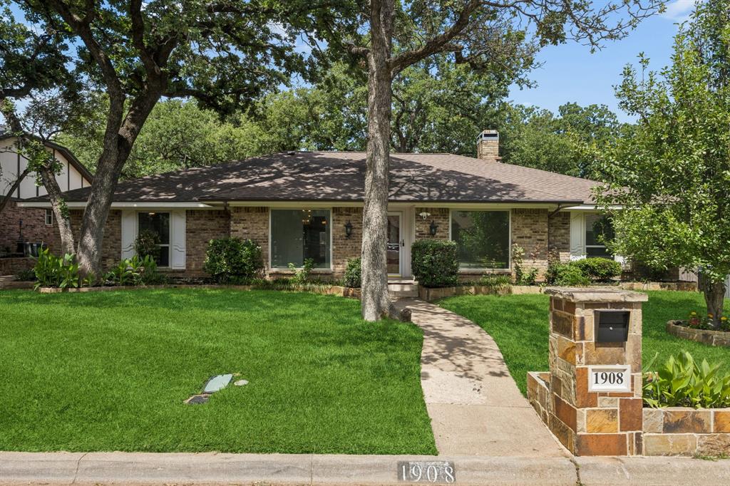 Beautifully updated single-story home offering 4 bedrooms, 3 bathrooms, and approximately 2,610 square feet in the established Timber Creek neighborhood with mature trees, on a cul-de-sac, and no HOA. The open-concept floor plan features a spacious living area with a gas fireplace, built-in shelving, bay windows, abundant natural light, and an updated kitchen with granite countertops that flows seamlessly into the main living spaces.
The flexible layout includes a formal dining room and a versatile flex space ideal for a home office, formal living room, reading nook, or playroom. The private primary suite features a sitting area and updated ensuite bath with dual vanities, garden tub, and separate shower. A rare floor plan, one secondary bedroom offers a private ensuite bath, while two additional bedrooms share a Jack-and-Jill bathroom, giving every bedroom direct access to a bathroom.
Recent updates include a new HVAC system (2026), fresh interior paint (2026), new high-end carpet (2024), an updated kitchen, and updates to all three bathrooms. Additional features include a climate-controlled sunroom, smart thermostat, two water heaters, rear-entry garage with epoxy flooring, and mature shade trees.
Conveniently located near shopping, dining, parks, and major commuting routes, this move-in-ready home offers the perfect blend of comfort, functionality, and privacy.