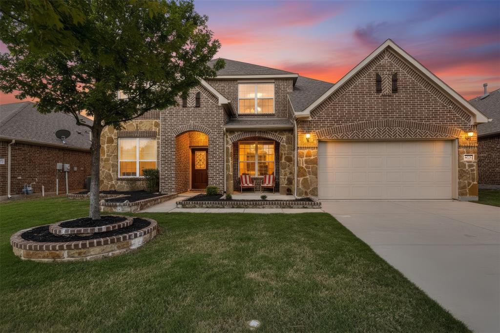 Experience elevated living in this stunning home zoned to Keller ISD. From the moment you enter, you’re welcomed by rich hardwood floors and a light-filled, open concept design that effortlessly connects the kitchen, dining, and living spaces; perfect for both everyday living and entertaining. At the heart of the home, the gourmet kitchen impresses with an expansive 12-foot island, granite countertops, and a charming farmhouse sink, creating a space that’s as functional as it is beautiful. The primary suite offers a true retreat, complete with a custom California closet designed for both luxury and organization.  Thoughtfully curated modern finishes carry throughout the home, while the flexible floor plan includes an optional fifth bedroom or private office to suit your lifestyle. Upstairs, the game room and media room provide the ultimate setup for entertaining or relaxing nights in. Step outside to your extended covered patio overlooking a peaceful greenbelt and expansive open space with NO REAR NEIGHBORS, offering added privacy and serene views—an ideal backdrop for outdoor living and unwinding.The three-car tandem garage ensures plenty of space for vehicles, storage, or hobbies. Residents enjoy access to exceptional community amenities, including a resort-style pool, splash park, dog park, scenic trails, and neighborhood parks—offering something for everyone.