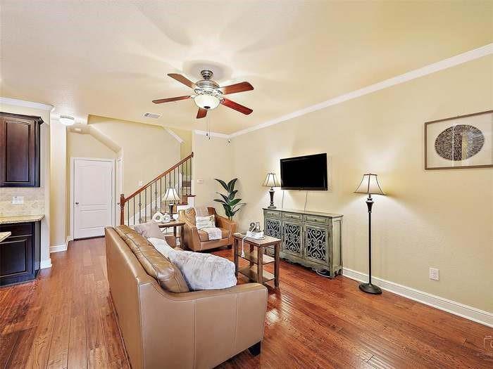 This beautifully maintained townhome in the highly sought-after Stonebridge Ranch offers a perfect blend of comfort, style, and convenience, making it an ideal place to call home. With spacious living areas, modern finishes, and access to outstanding community amenities, this home provides the perfect environment for easy, relaxed living. The first floor features an open layout with living and dining areas, complete with hardwood floors that enhance the natural light throughout the space. The kitchen is fully equipped with stainless steel appliances, granite countertops, and a gas cooktop, making it ideal for cooking and entertaining. Upstairs, you’ll find all three bedrooms, along with a versatile flex space that can be used as a study or game room. The master suite is a private retreat, offering a generous walk-in closet and a luxurious en-suite bathroom with a garden tub, separate shower, dual sinks, and tile flooring. Two additional spacious bedrooms share a full bathroom with extra storage in linen closets. Plantation shutters and plenty of storage space are found throughout the home. The townhome has two homeowners' associations: Stonebridge Management 214-773-5800 and Proper Management 214-378-1112. The HOA maintains the common areas, building structure, roof, and front yard, providing a hassle-free living experience. Residents will also enjoy all of the fantastic amenities that Stonebridge Ranch has to offer, including the Beach Club, Aquatic Center, pools, walking trails, ponds, tennis courts, pickleball courts, and basketball courts. Located in the highly-rated McKinney ISD and just a short walk to the elementary school, this home is a perfect option for those seeking both convenience and a high quality of life. Don’t miss the chance to see this exceptional property. Schedule a tour today!