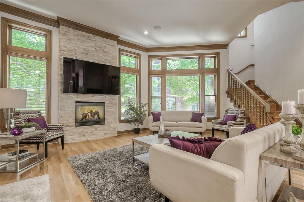 Gorgeous Luxury State Thomas Townhome! Walk to McKinney Ave restaurants and shops. Whole Foods is right around the corner. This spacious townhome features an ELEVATOR,  marble & wood floors throughout. Large living area and open kitchen with high ceilings. Granite countertops and solid oak doors & moulding, built in bar with wine refrigerator, spacious primary bedroom features fireplace and balcony, along with a luxurious spa tub and multi feature shower panel in frameless shower. Custom walk-in closet. Sound system throughout home. Only .4MI from William B. Travis Academy.  Property is not furnished. Includes washer and dryer.